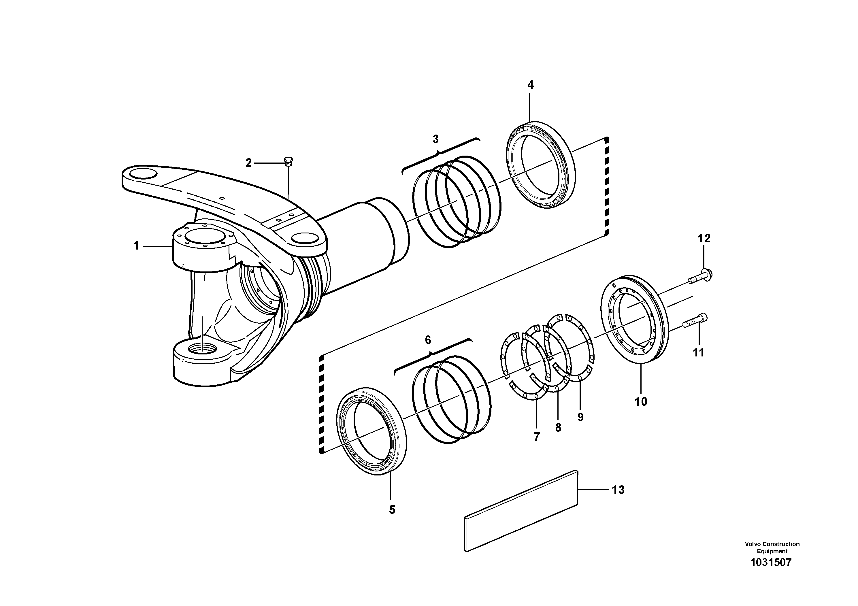 Схема запчастей Volvo A25E - 61307 Frame joint, horizontal bearing 