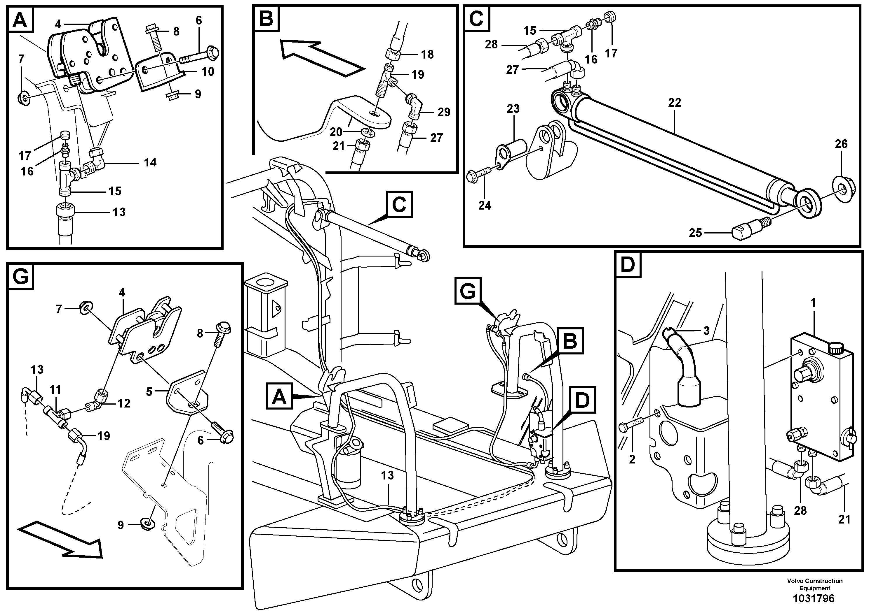 Схема запчастей Volvo A25E - 83289 Engine hood 