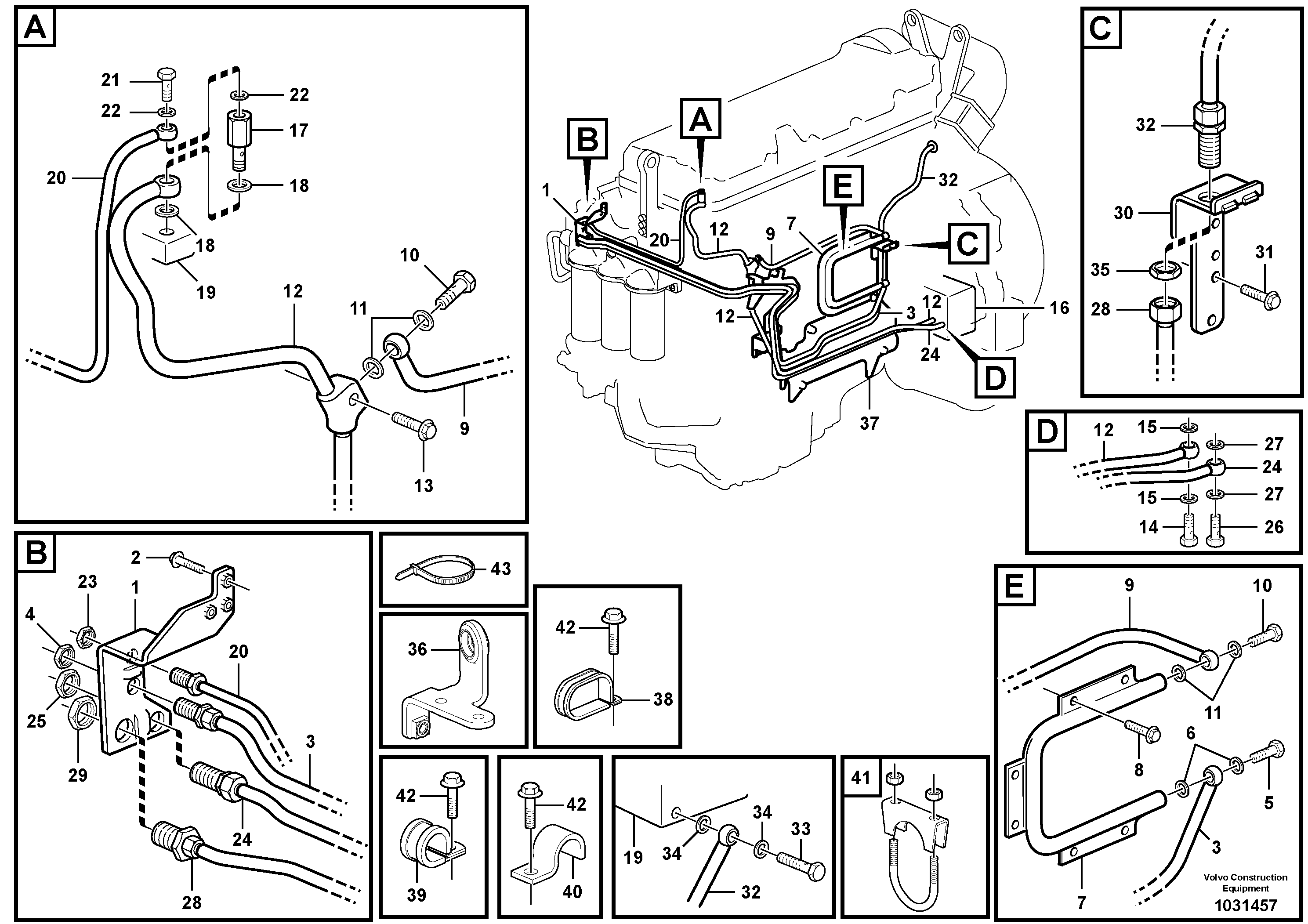Схема запчастей Volvo A25E - 59974 Топливная система 