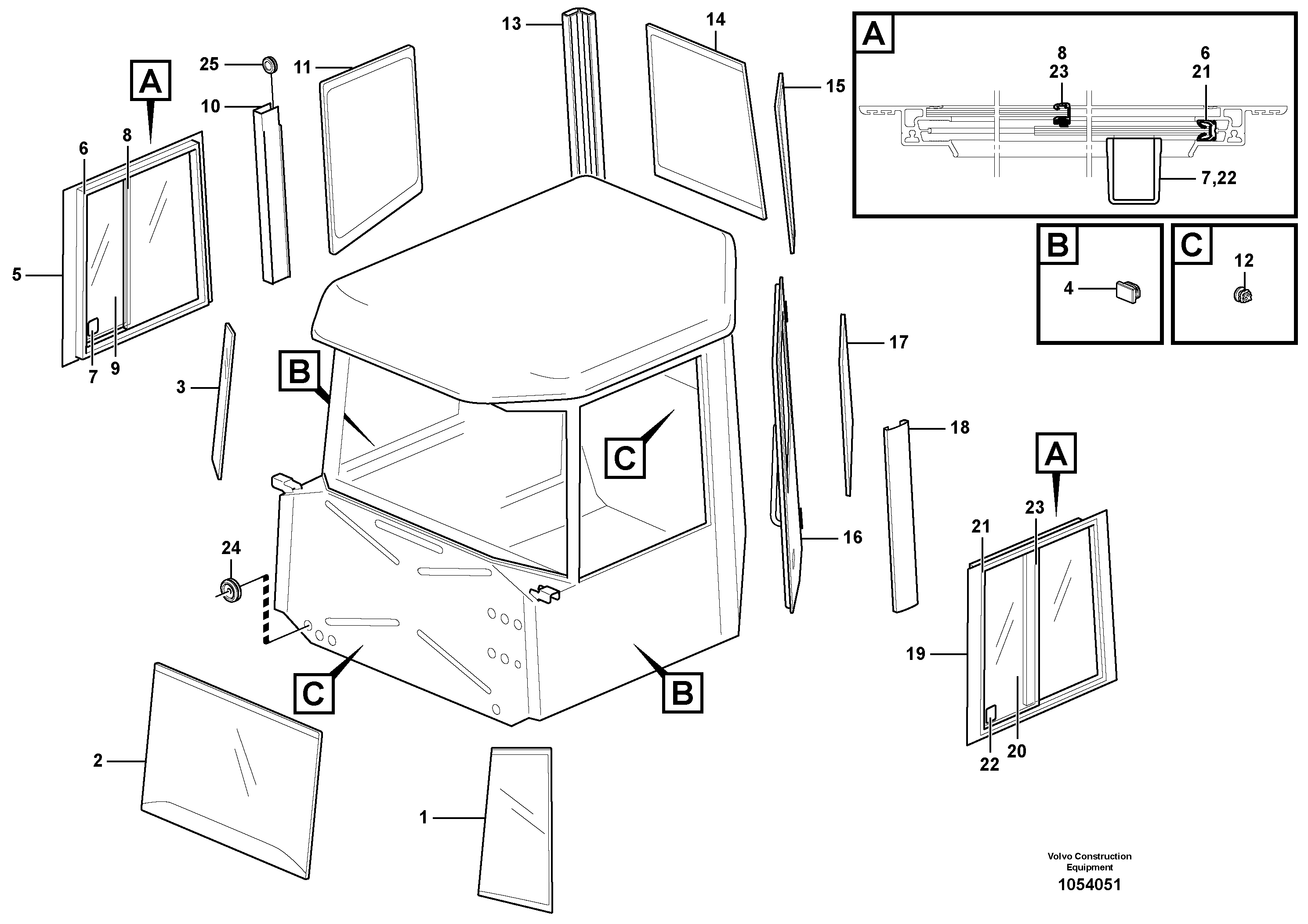 Схема запчастей Volvo A25E - 20954 Windows 