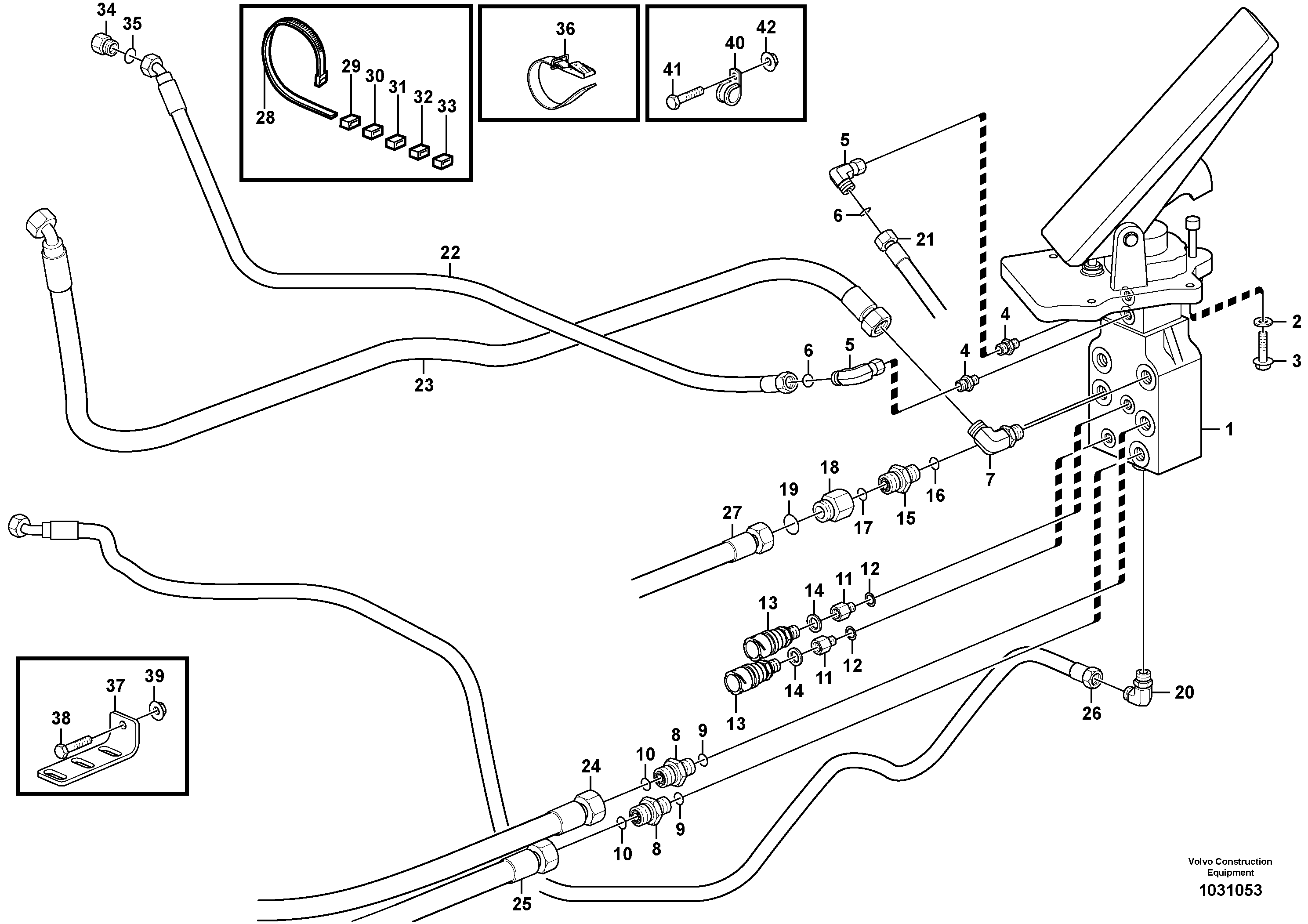 Схема запчастей Volvo A40E - 105214 Hydraulic brake system, cab 