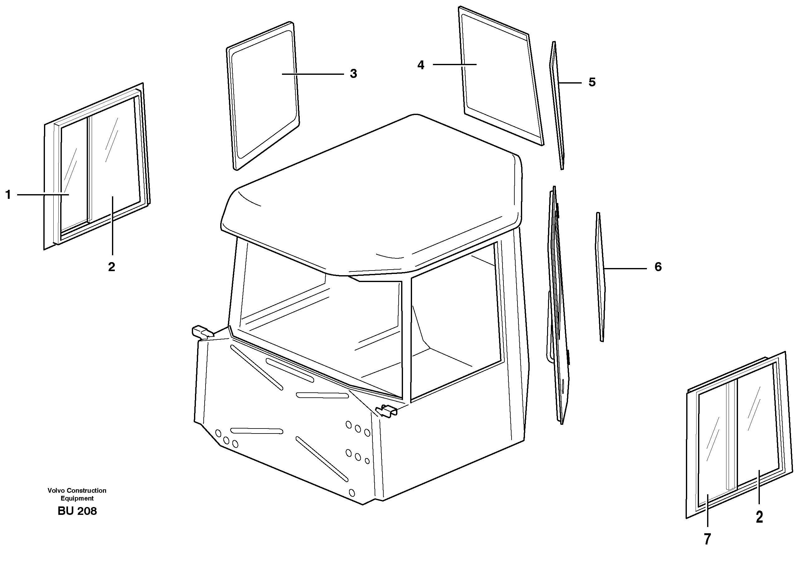 Схема запчастей Volvo A30D - 1246 Interior equipment, cab A30D S/N 12001 - S/N 73000 - BRA