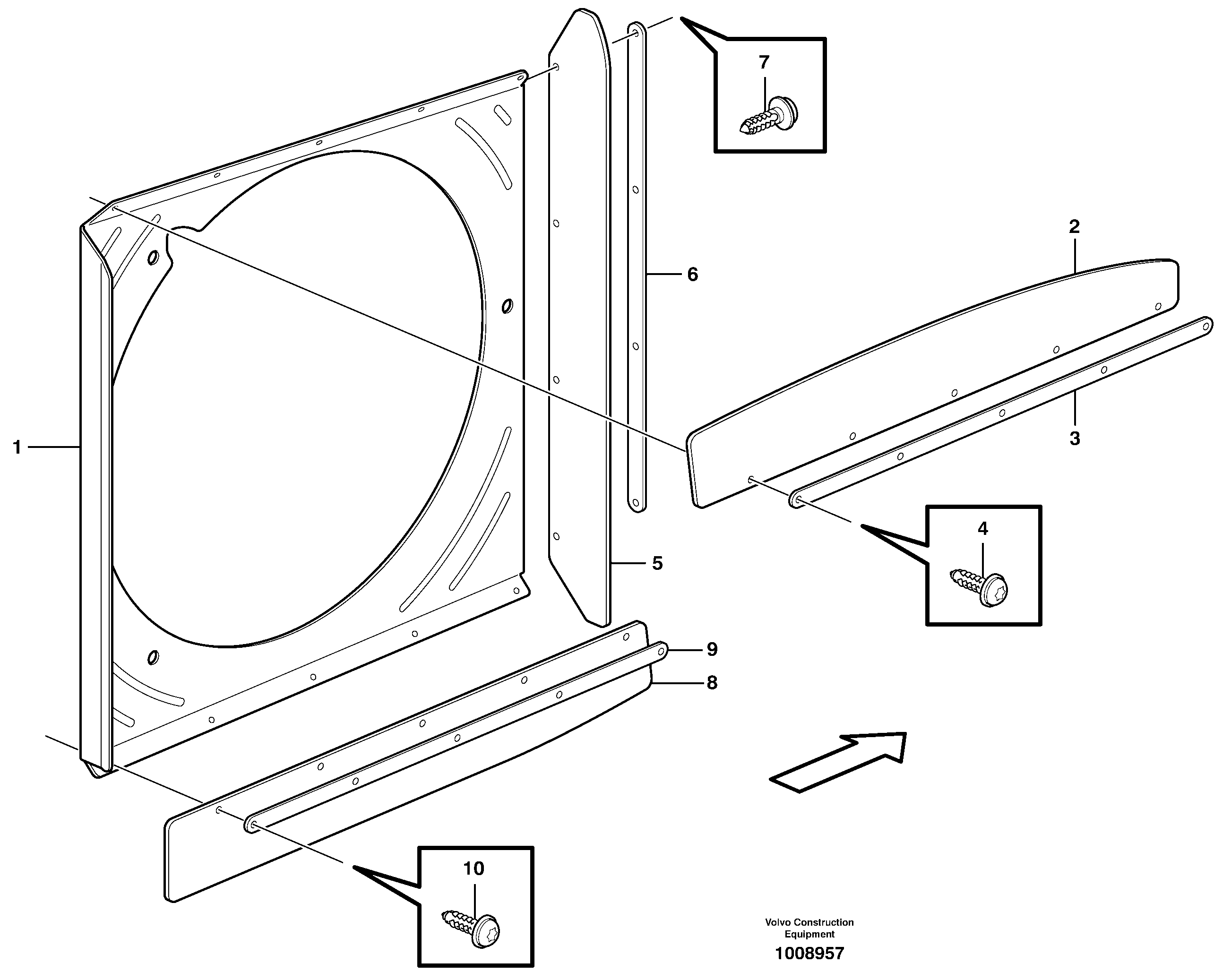 Схема запчастей Volvo A30D - 35899 Fan shroud, Intercooler A30D S/N 12001 - S/N 73000 - BRA