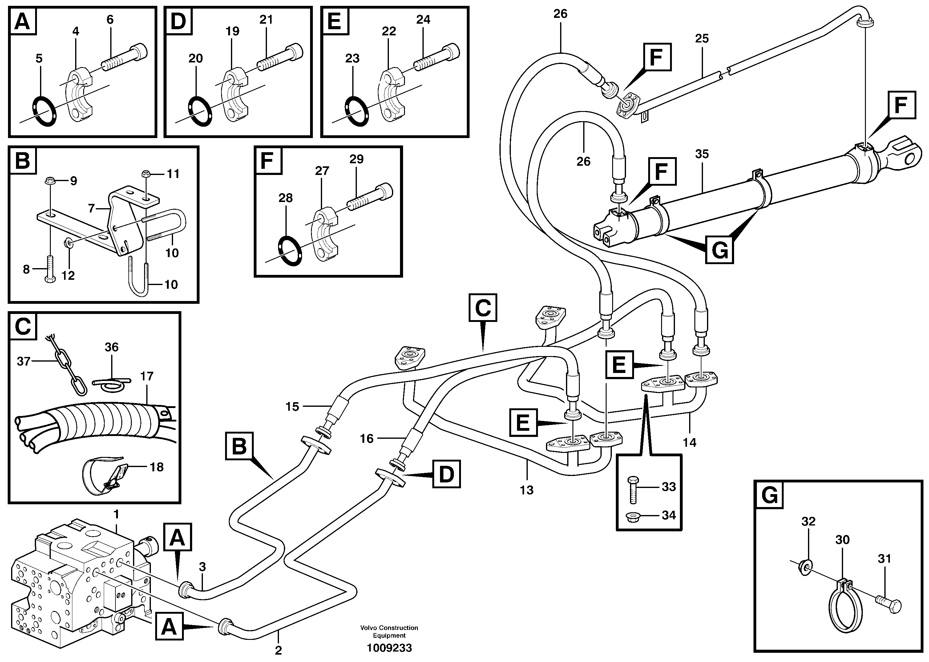 Схема запчастей Volvo A30D - 7807 Tipping system, load unit A30D S/N 12001 - S/N 73000 - BRA