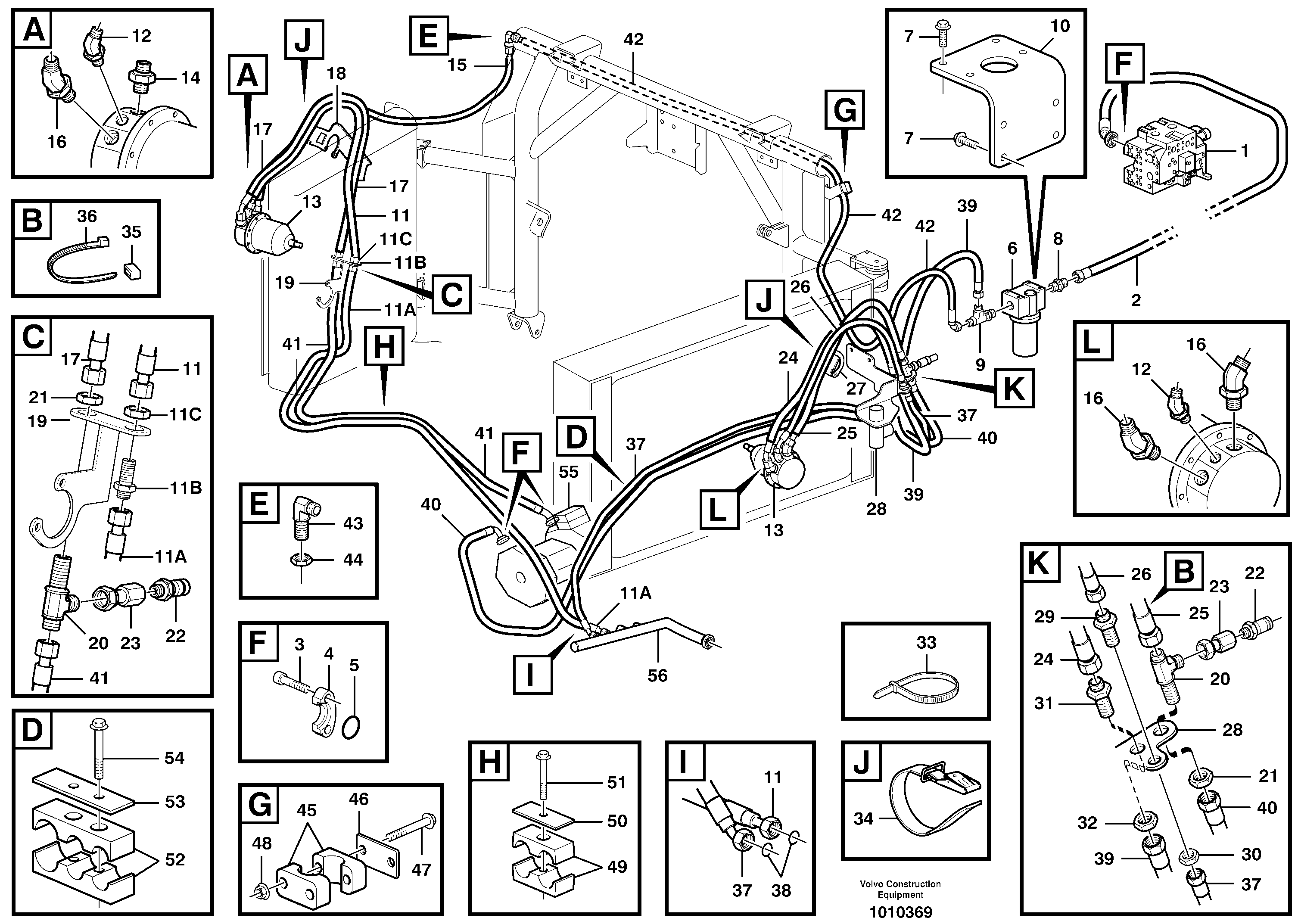 Схема запчастей Volvo A30D - 58240 Fan drive A30D S/N 12001 - S/N 73000 - BRA