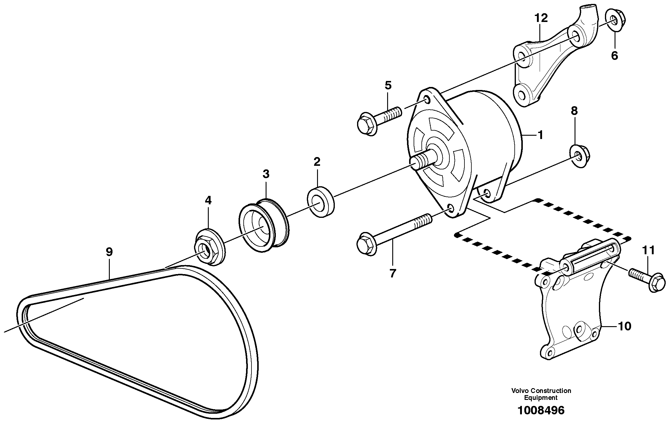 Схема запчастей Volvo A30D - 102906 Alternator with assembling details A30D S/N 12001 - S/N 73000 - BRA