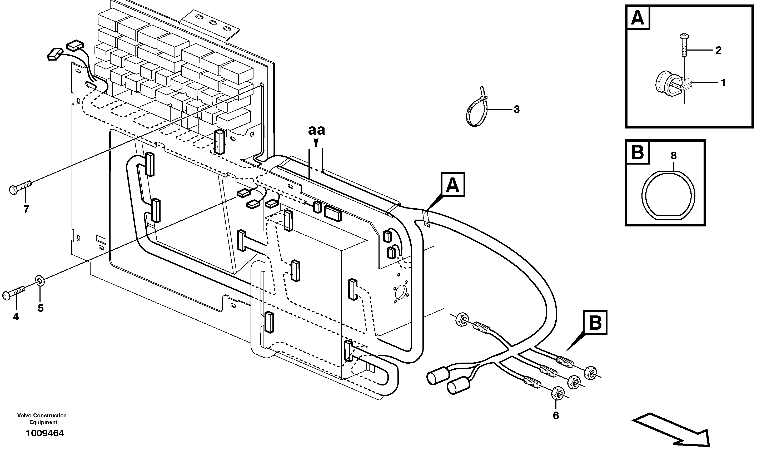 Схема запчастей Volvo A30D - 58 Cable harness, electrical distribution unit A30D S/N 12001 - S/N 73000 - BRA