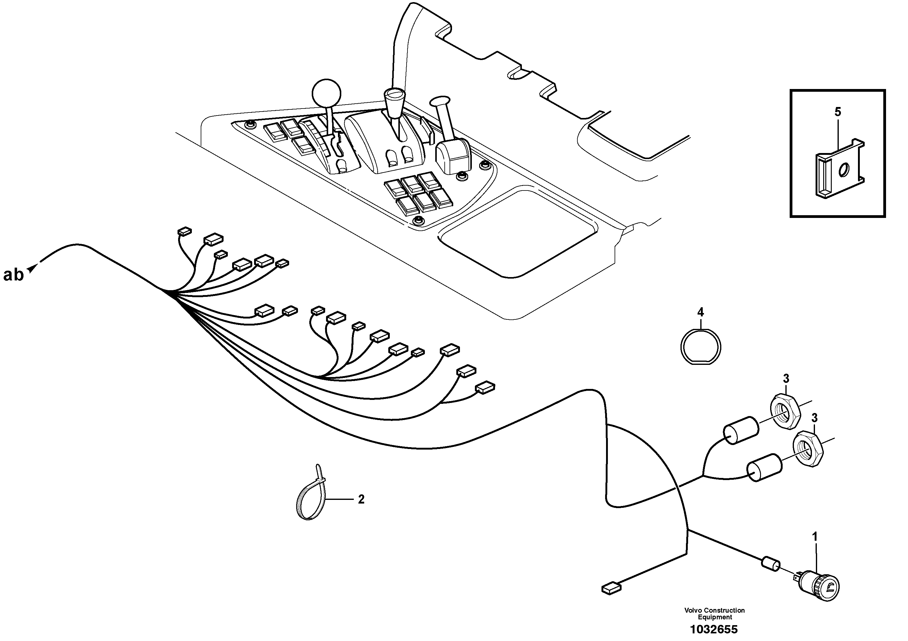 Схема запчастей Volvo A30D - 73 Cable harnesses, control panel A30D S/N 12001 - S/N 73000 - BRA