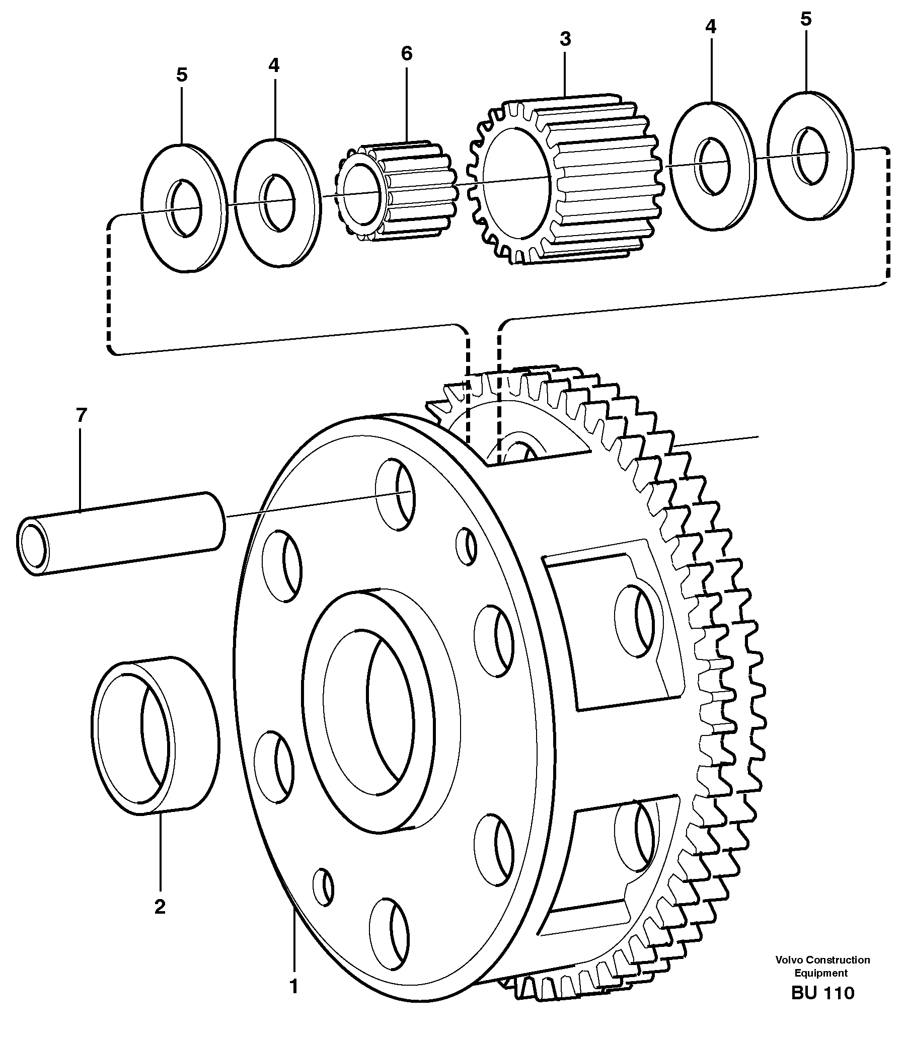 Схема запчастей Volvo A30D - 150 Planet kit, stage 2 A30D S/N 12001 - S/N 73000 - BRA