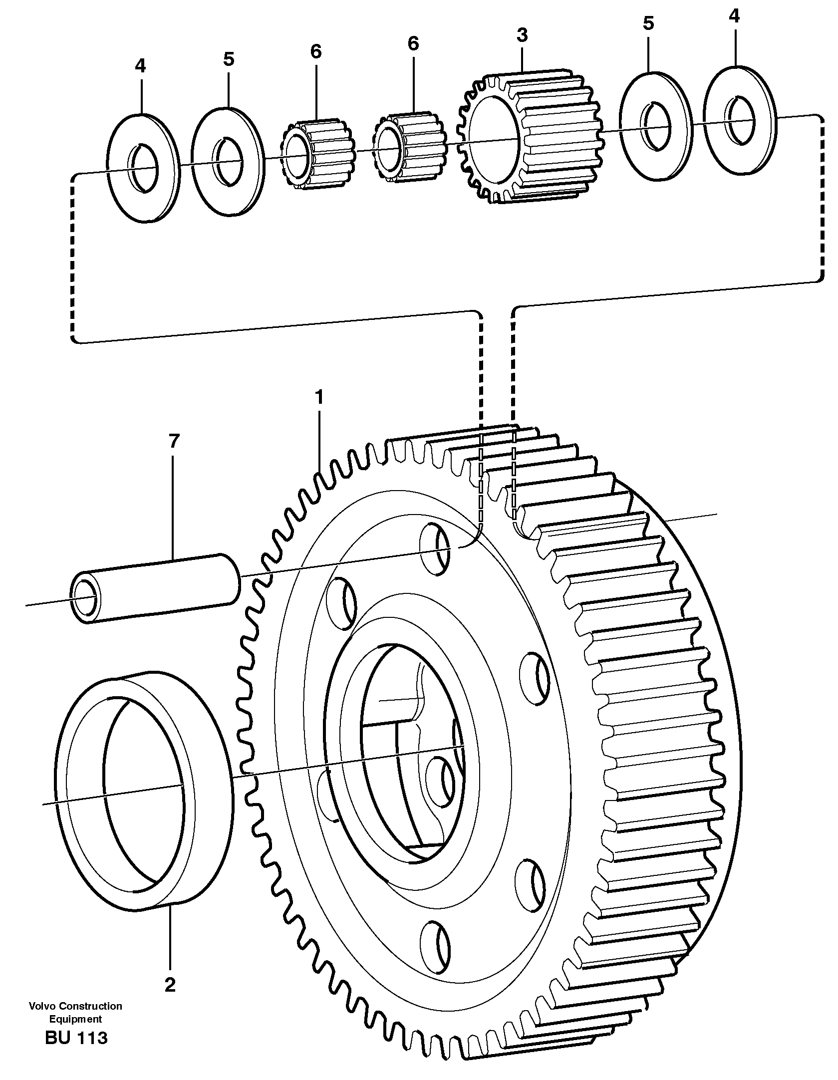Схема запчастей Volvo A30D - 159 Planet kit, stage 5 A30D S/N 12001 - S/N 73000 - BRA