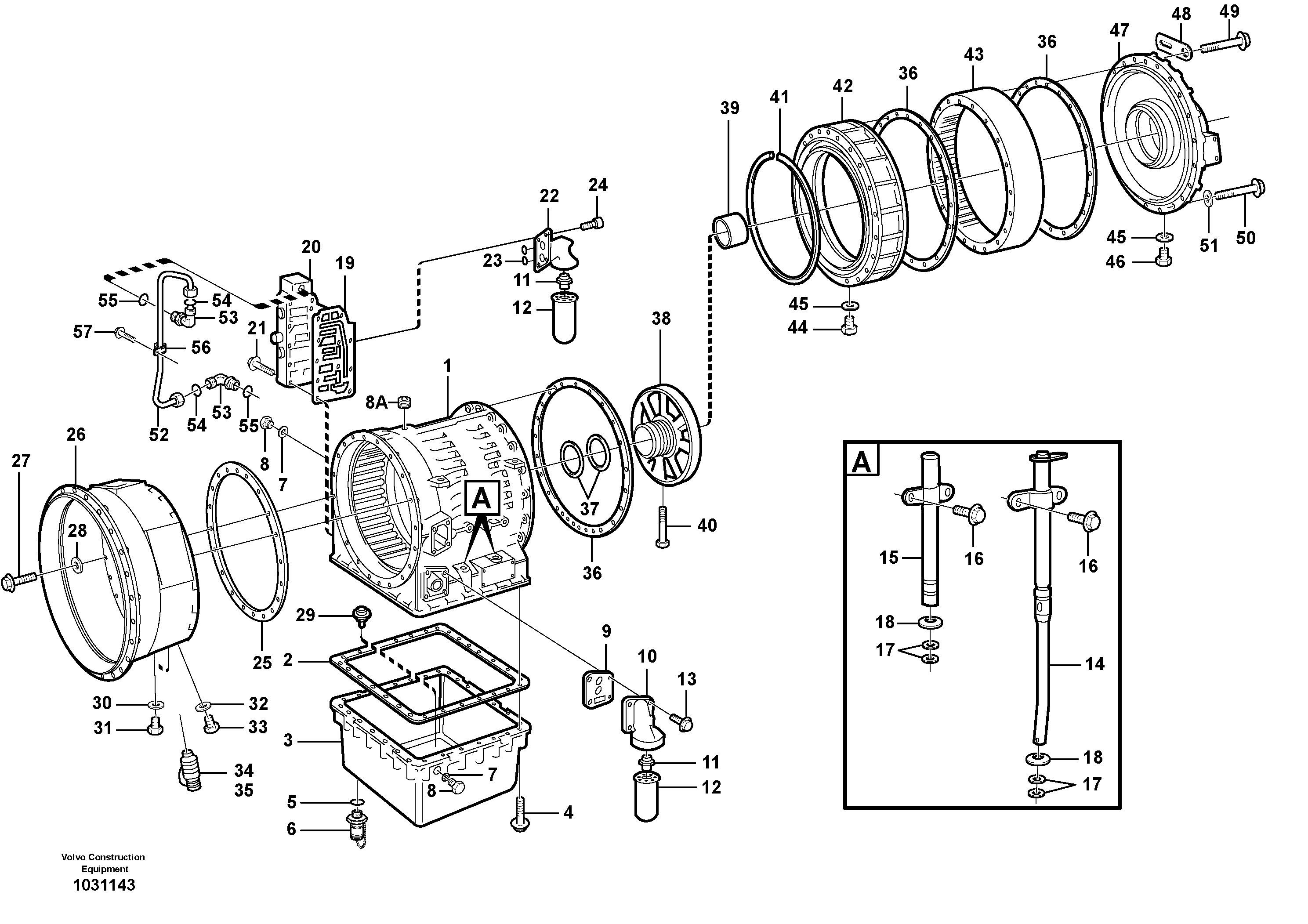 Схема запчастей Volvo A30D - 89825 катрер трансмиссии A30D S/N 12001 - S/N 73000 - BRA