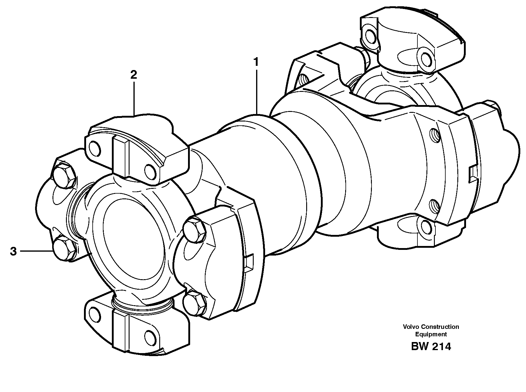 Схема запчастей Volvo A30D - 185 Вал карданный A30D S/N 12001 - S/N 73000 - BRA