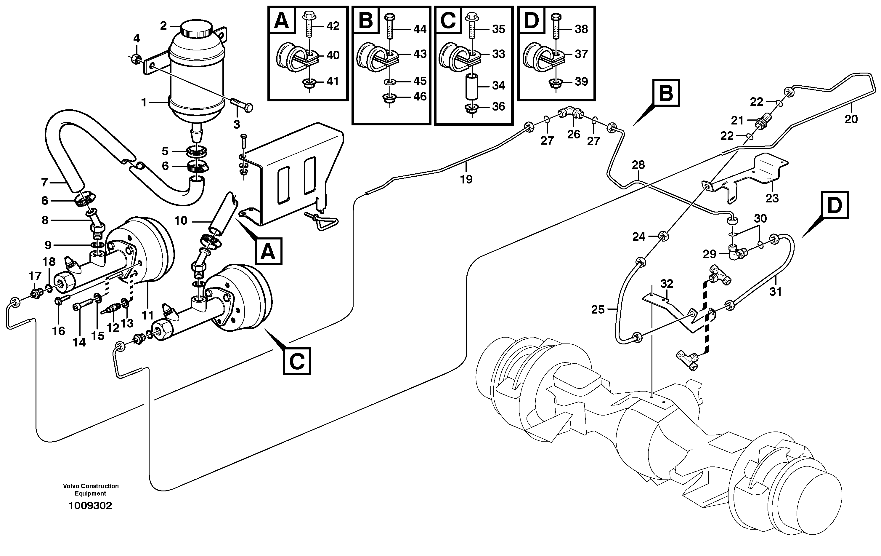 Схема запчастей Volvo A30D - 68857 Hydraulic brake system, motor unit A30D S/N 12001 - S/N 73000 - BRA