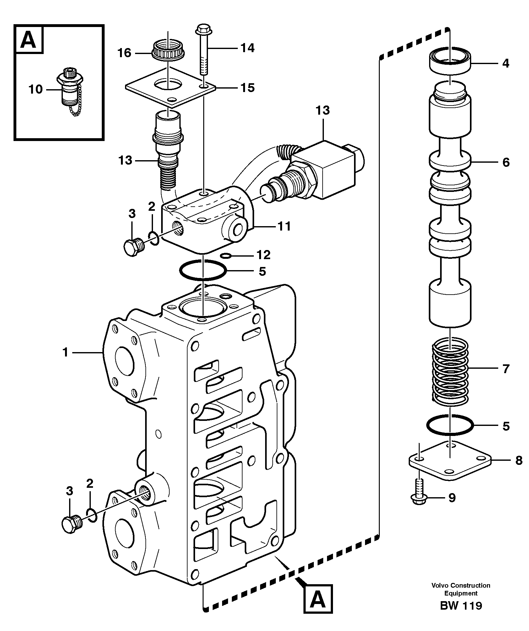 Схема запчастей Volvo A30D - 92658 Клапан ретардера (тормоза-замедлителя) A30D S/N -11999, - 60093 USA S/N-72999 BRAZIL
