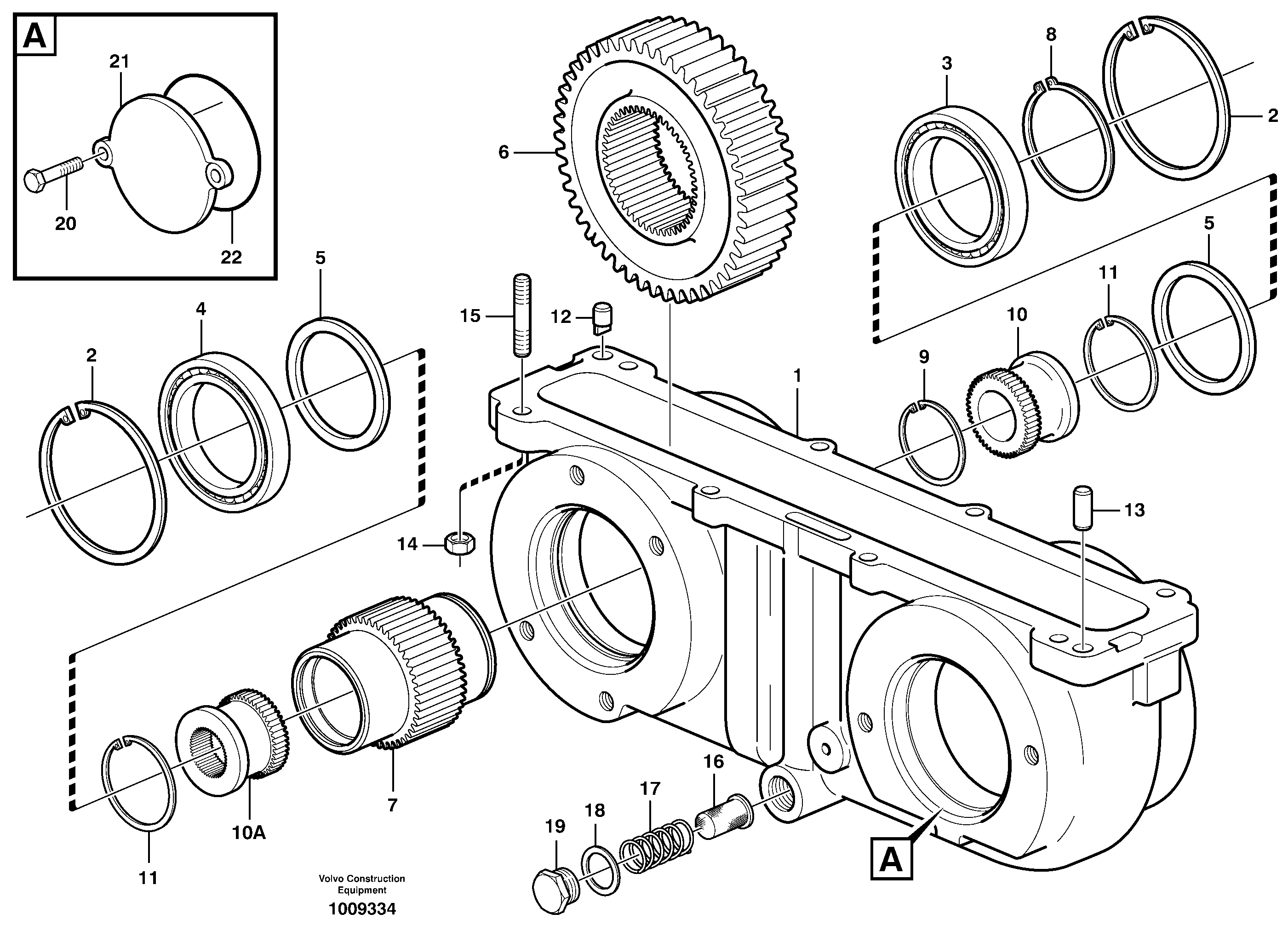 Схема запчастей Volvo A30D - 99811 Pump drive power take-off A30D S/N -11999, - 60093 USA S/N-72999 BRAZIL