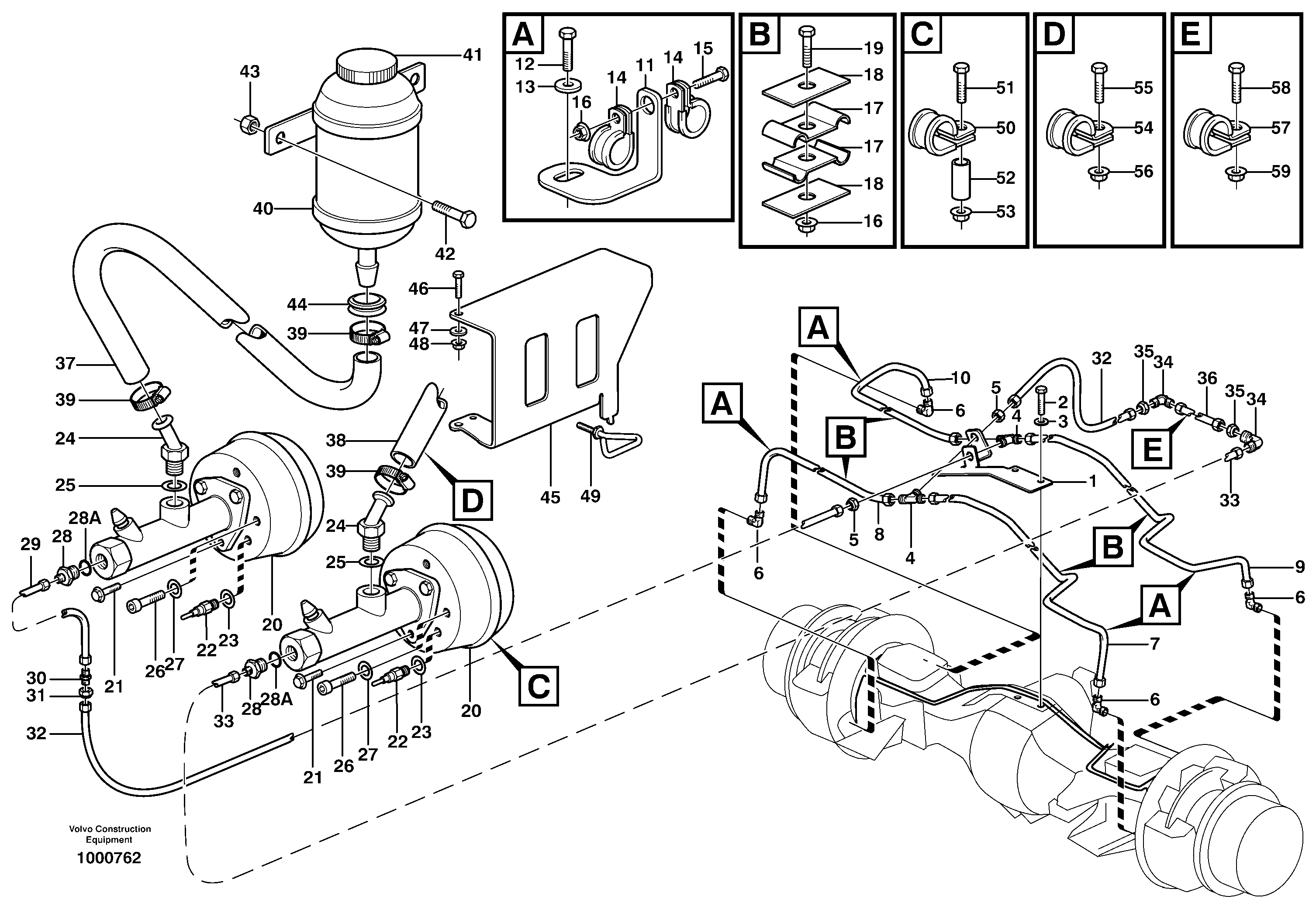 Схема запчастей Volvo A30D - 68277 Hydraulic brake system, motor unit A30D S/N -11999, - 60093 USA S/N-72999 BRAZIL