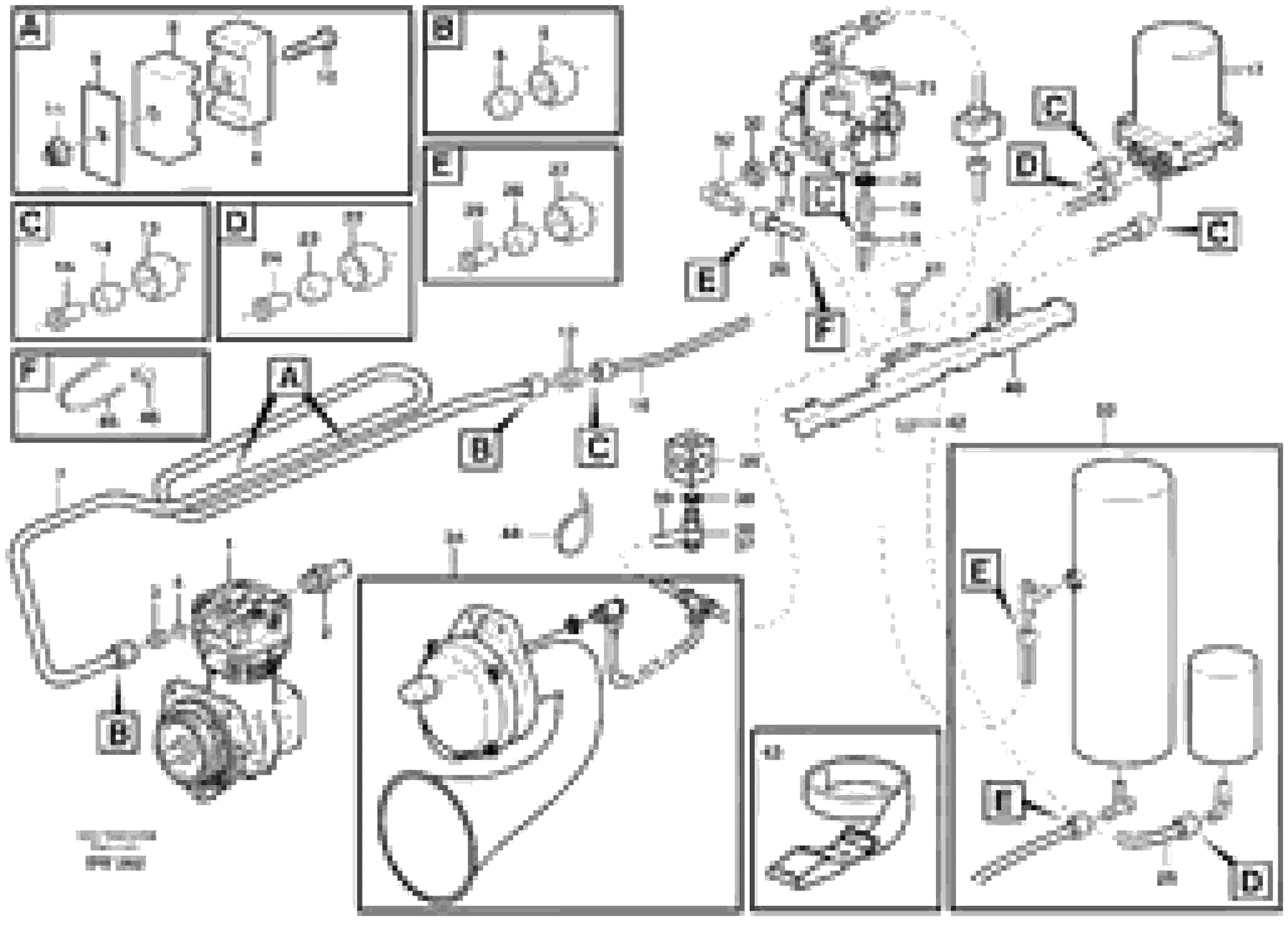 Схема запчастей Volvo A30D - 62509 Feed lines A30D S/N -11999, - 60093 USA S/N-72999 BRAZIL