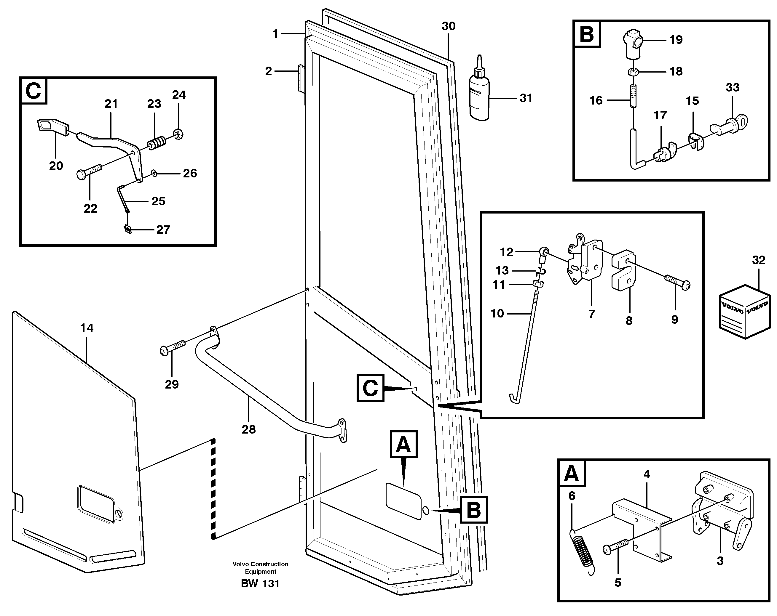 Схема запчастей Volvo A30D - 98050 Door A30D S/N -11999, - 60093 USA S/N-72999 BRAZIL