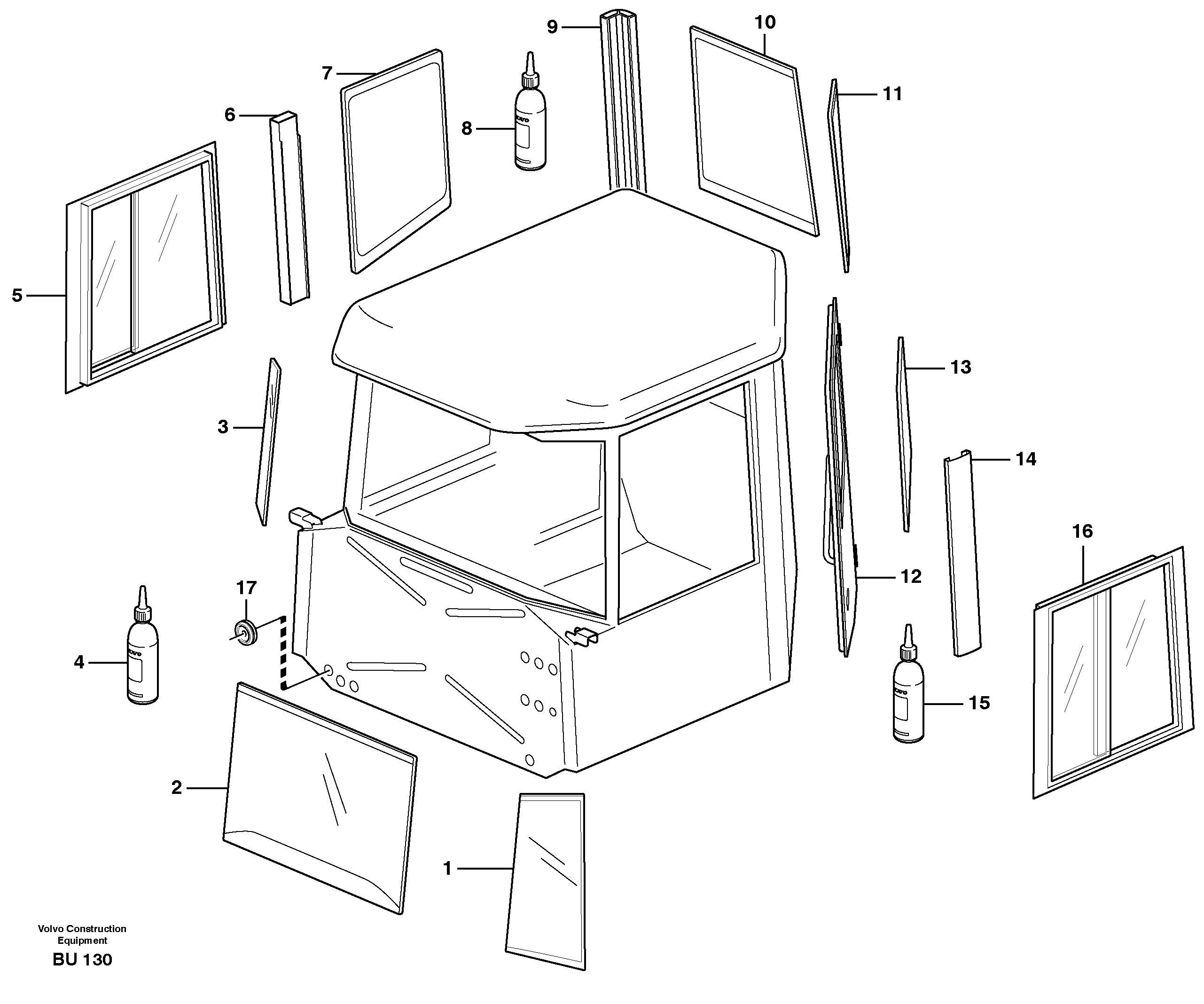 Схема запчастей Volvo A30D - 52834 Windows A30D S/N -11999, - 60093 USA S/N-72999 BRAZIL
