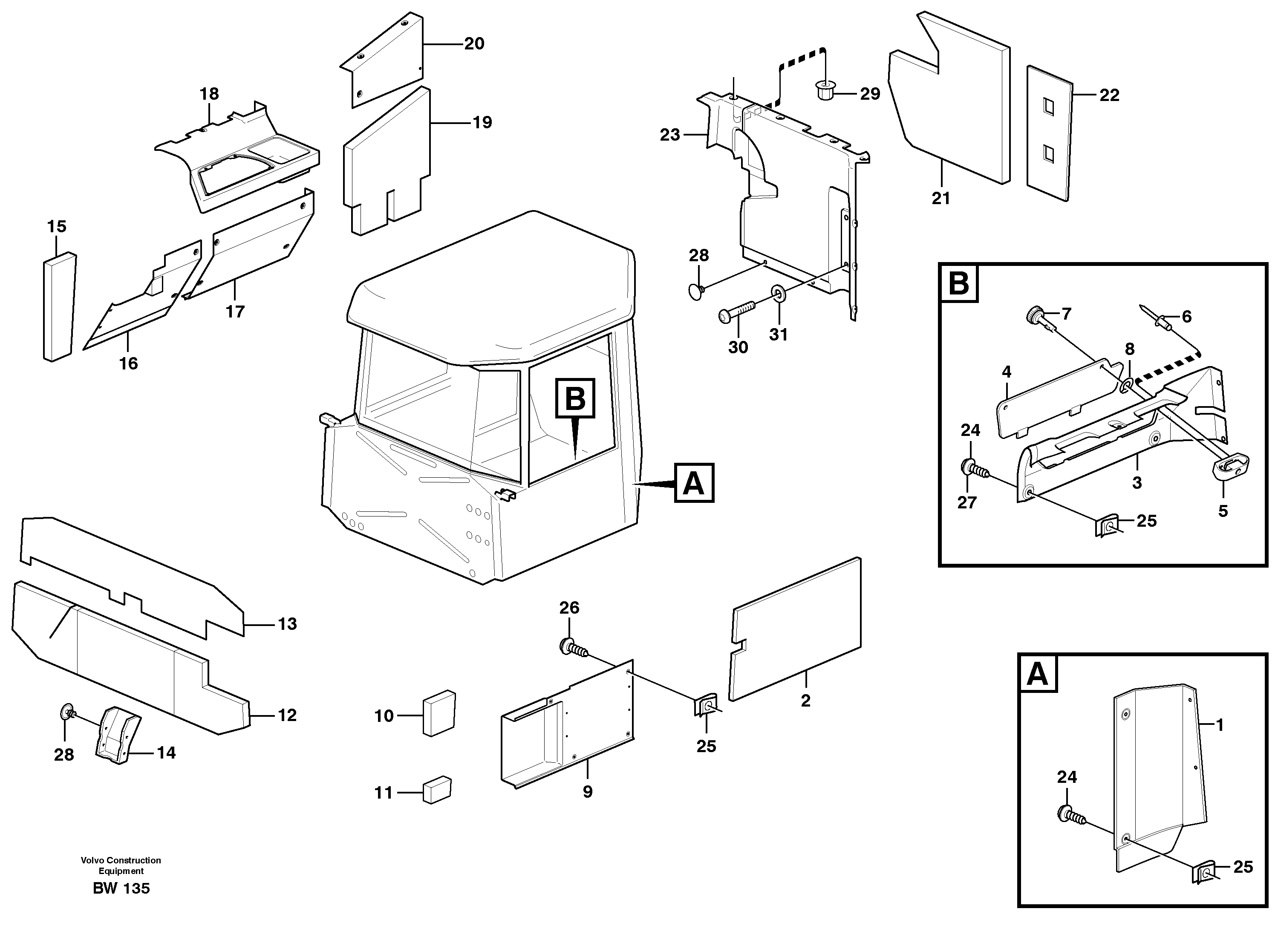 Схема запчастей Volvo A30D - 72789 Upholstery and insulation, cab side and climate unit A30D S/N -11999, - 60093 USA S/N-72999 BRAZIL