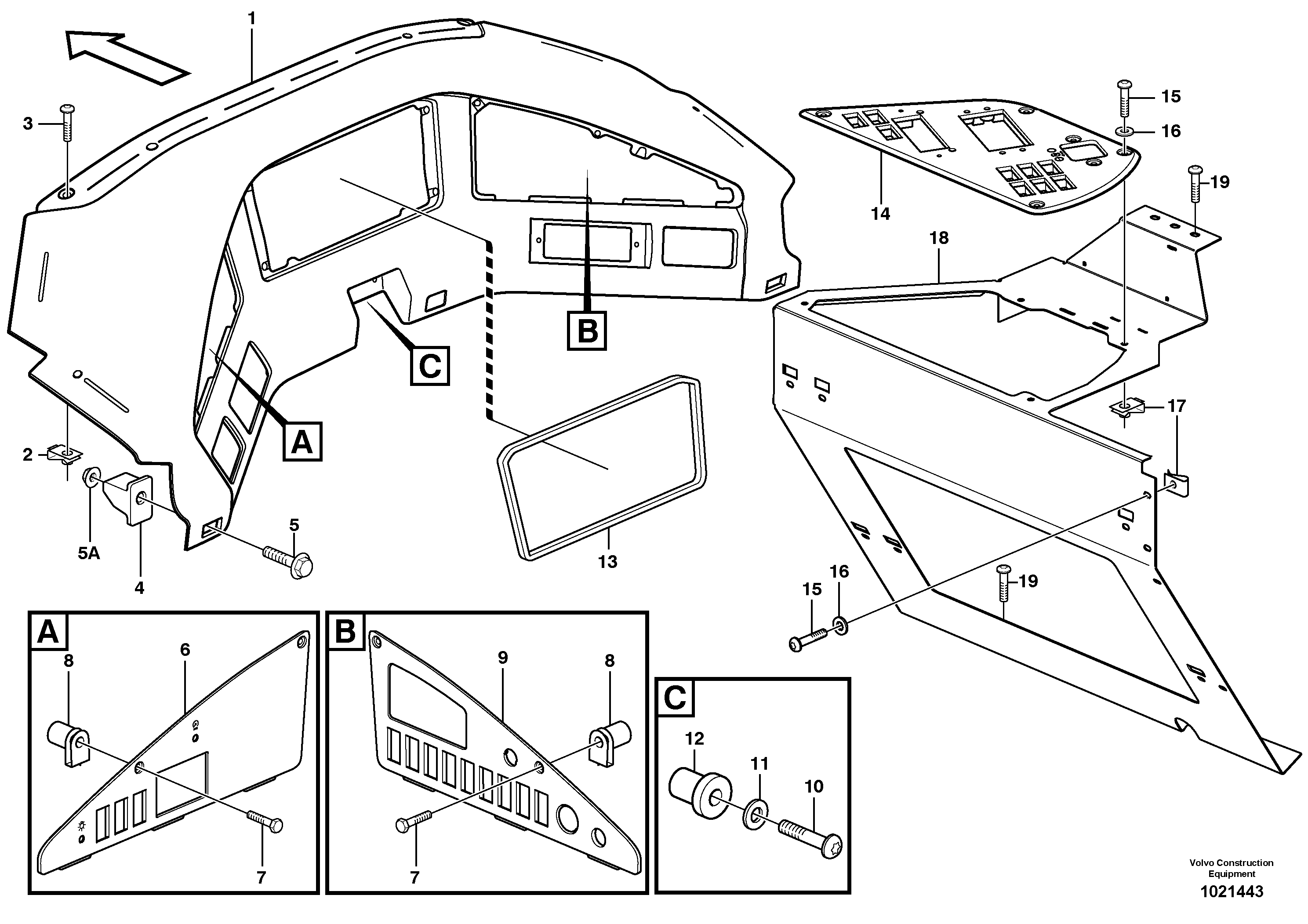 Схема запчастей Volvo A30D - 23620 Instrument panel A30D S/N -11999, - 60093 USA S/N-72999 BRAZIL