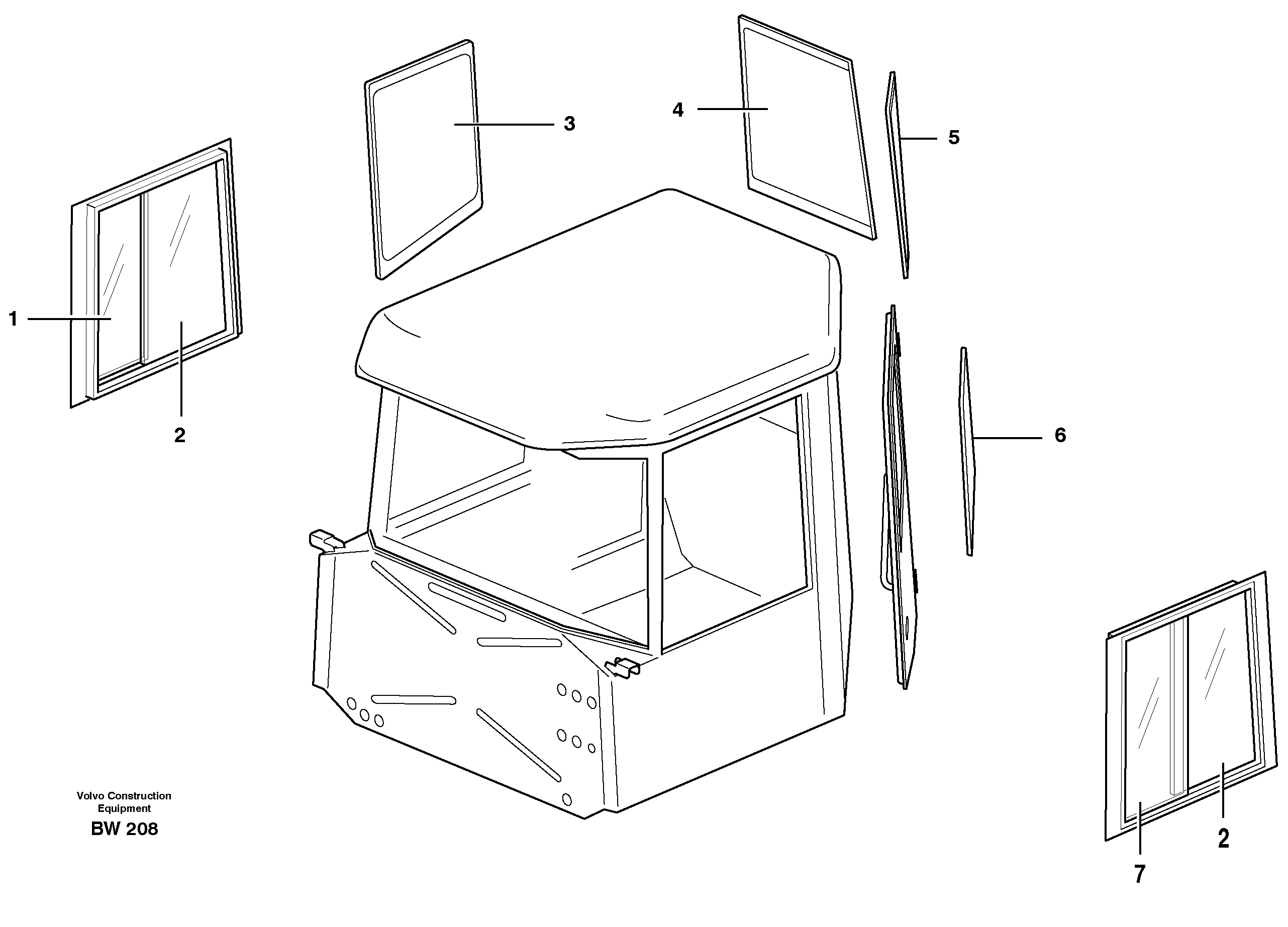 Схема запчастей Volvo A30D - 23622 Interior equipment, cab A30D S/N -11999, - 60093 USA S/N-72999 BRAZIL