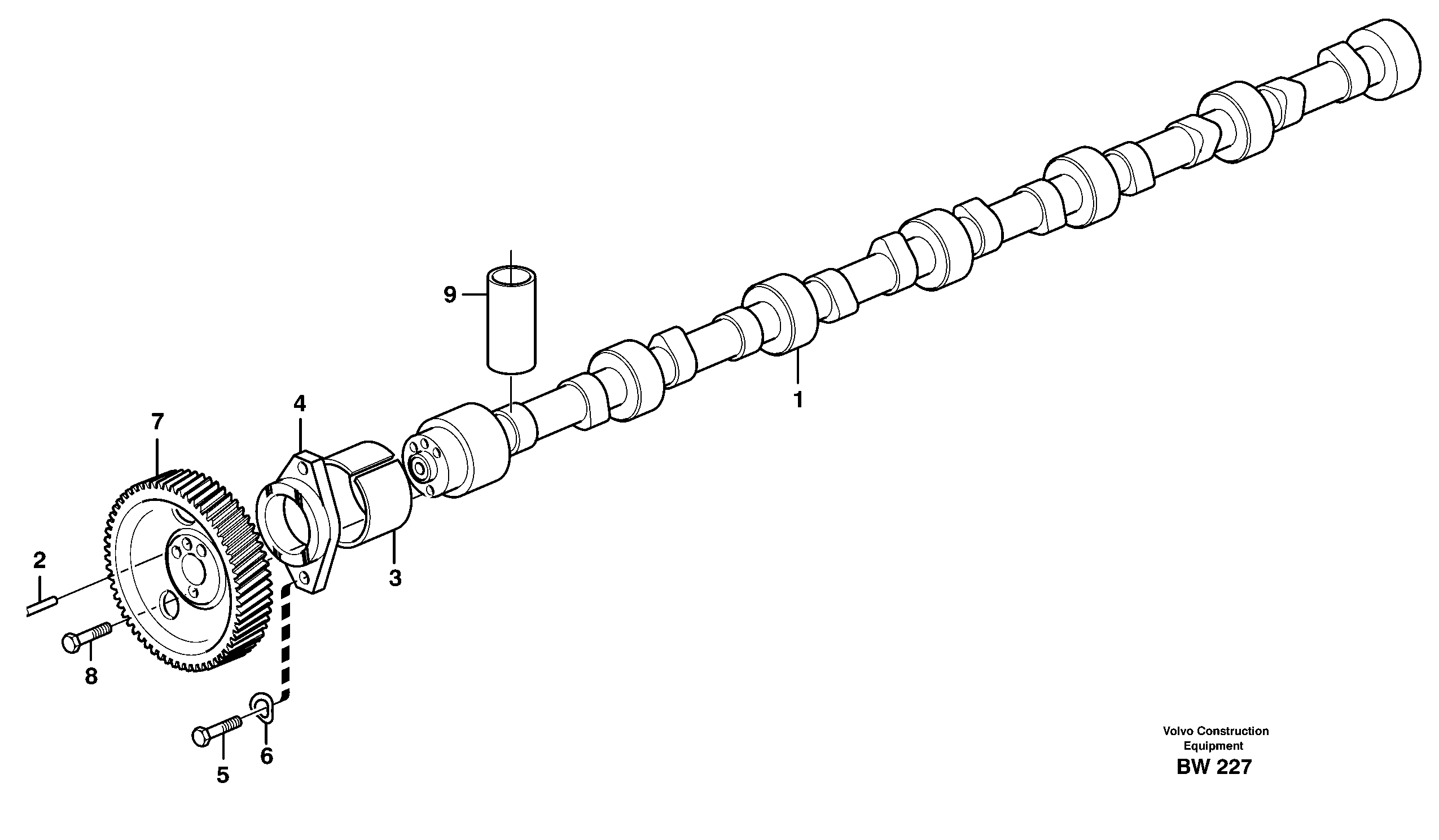 Схема запчастей Volvo A30D - 56701 Распредвал A30D S/N -11999, - 60093 USA S/N-72999 BRAZIL