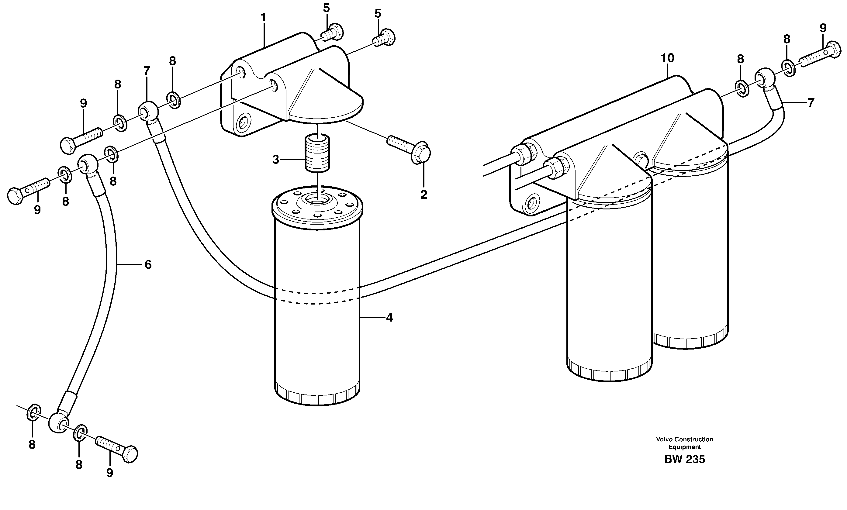 Схема запчастей Volvo A30D - 15784 Oil filter by pass A30D S/N -11999, - 60093 USA S/N-72999 BRAZIL