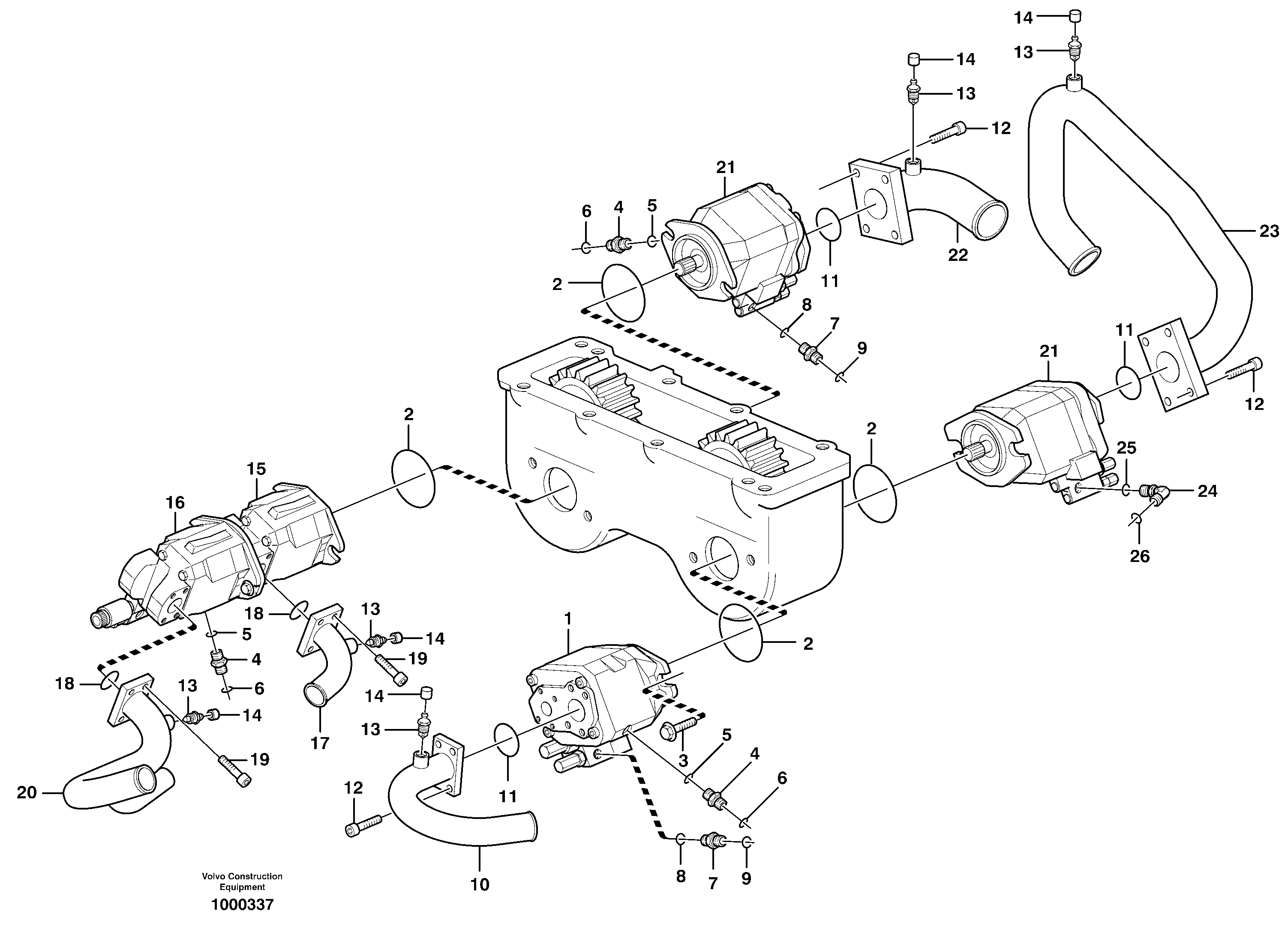 Схема запчастей Volvo A30D - 6212 Hydraulic pump with fitting parts A30D S/N -11999, - 60093 USA S/N-72999 BRAZIL