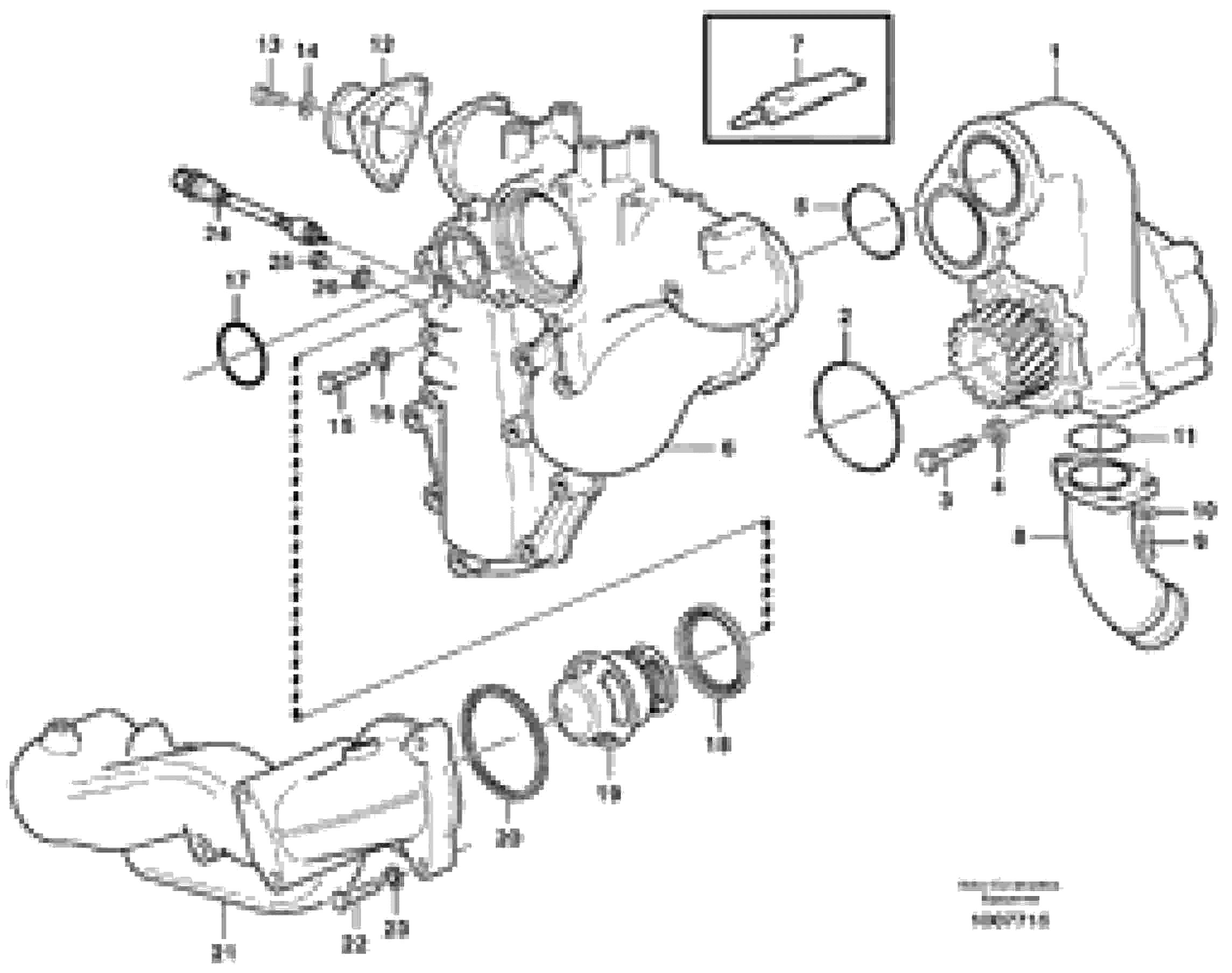 Схема запчастей Volvo A30D - 8261 Water pump and thermostat housing A30D S/N -11999, - 60093 USA S/N-72999 BRAZIL