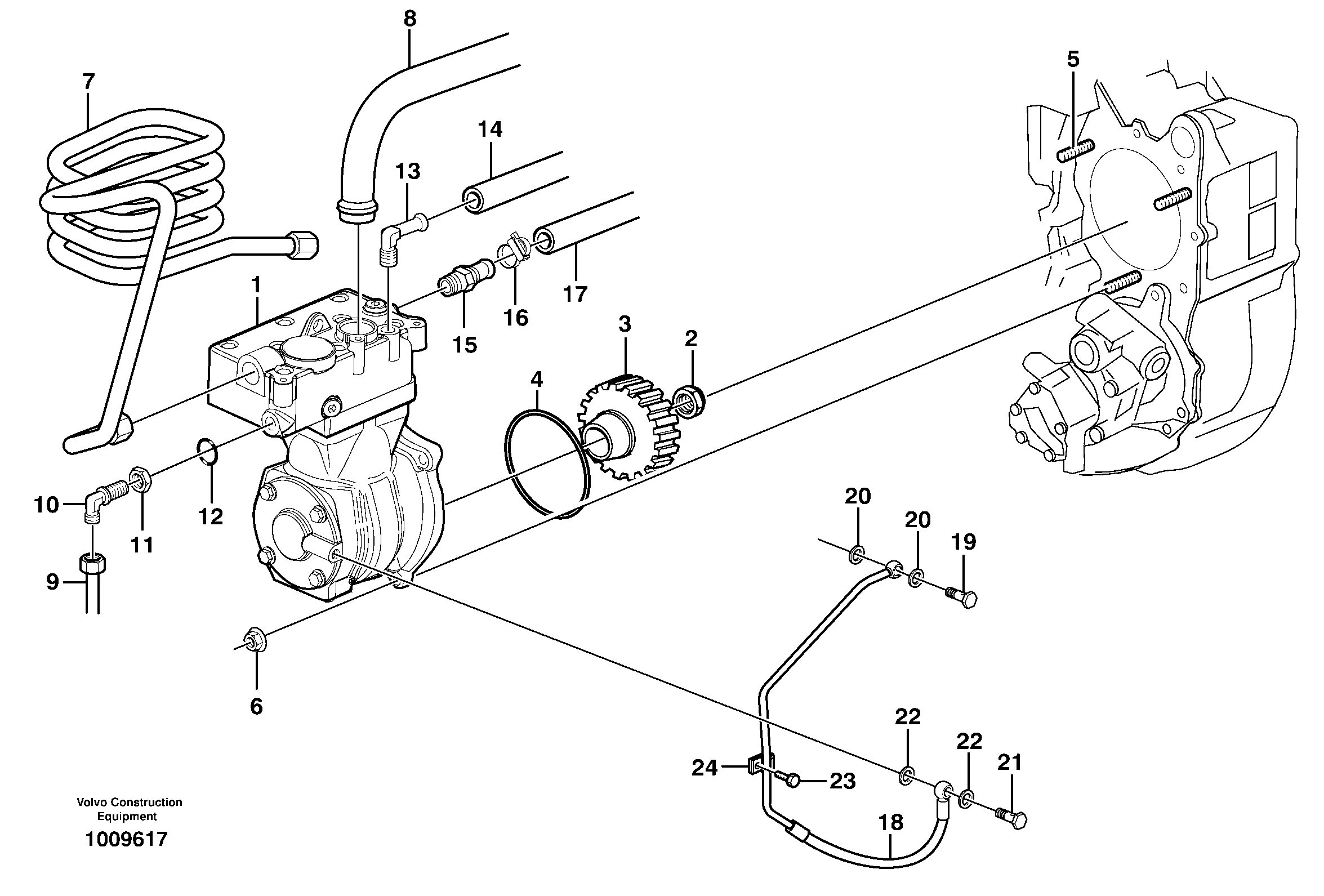 Схема запчастей Volvo A30D - 85810 Air-compressor with fitting parts A30D S/N 12001 - S/N 73000 - BRA