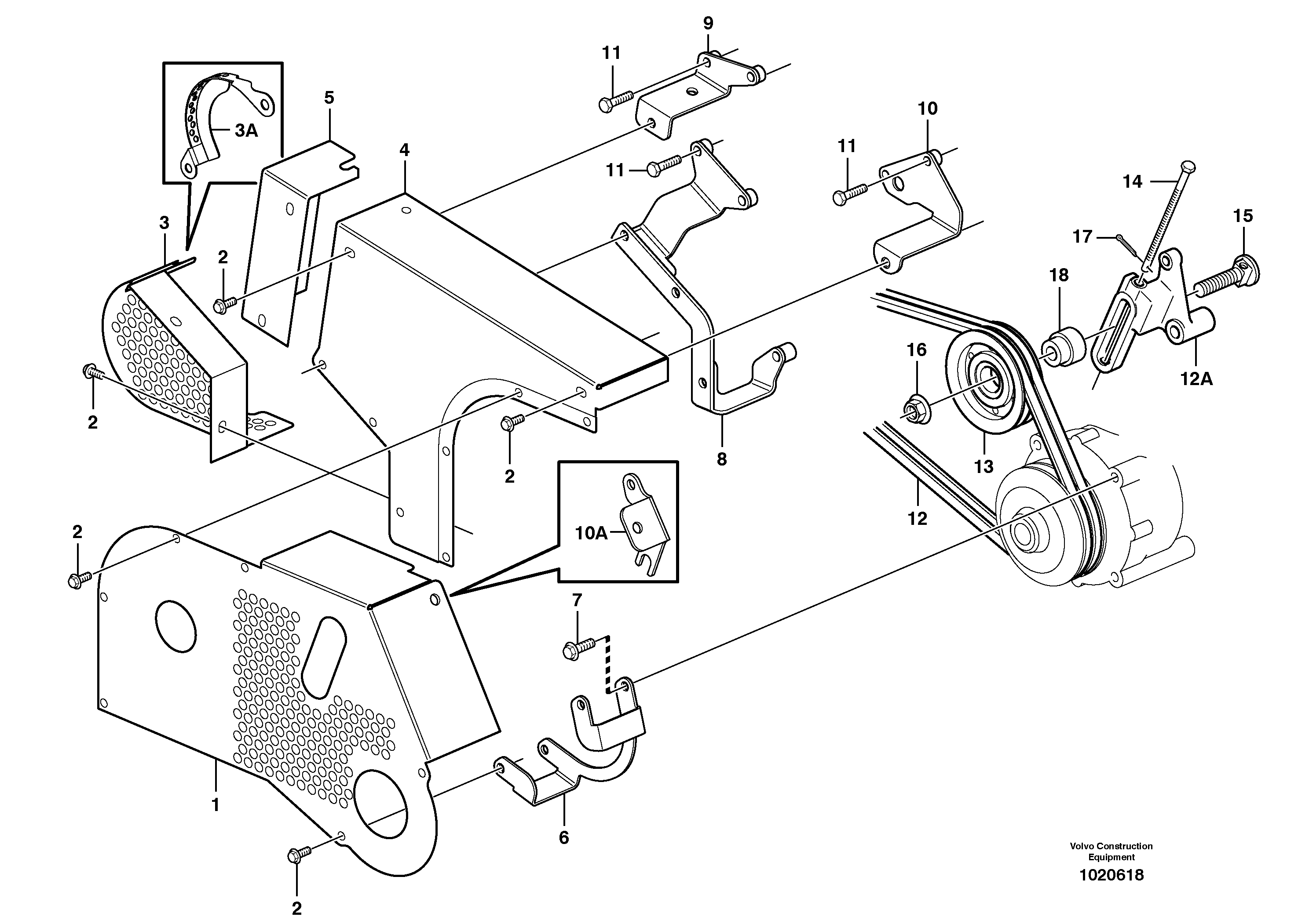Схема запчастей Volvo A30D - 65415 Belt transmission A30D S/N -11999, - 60093 USA S/N-72999 BRAZIL