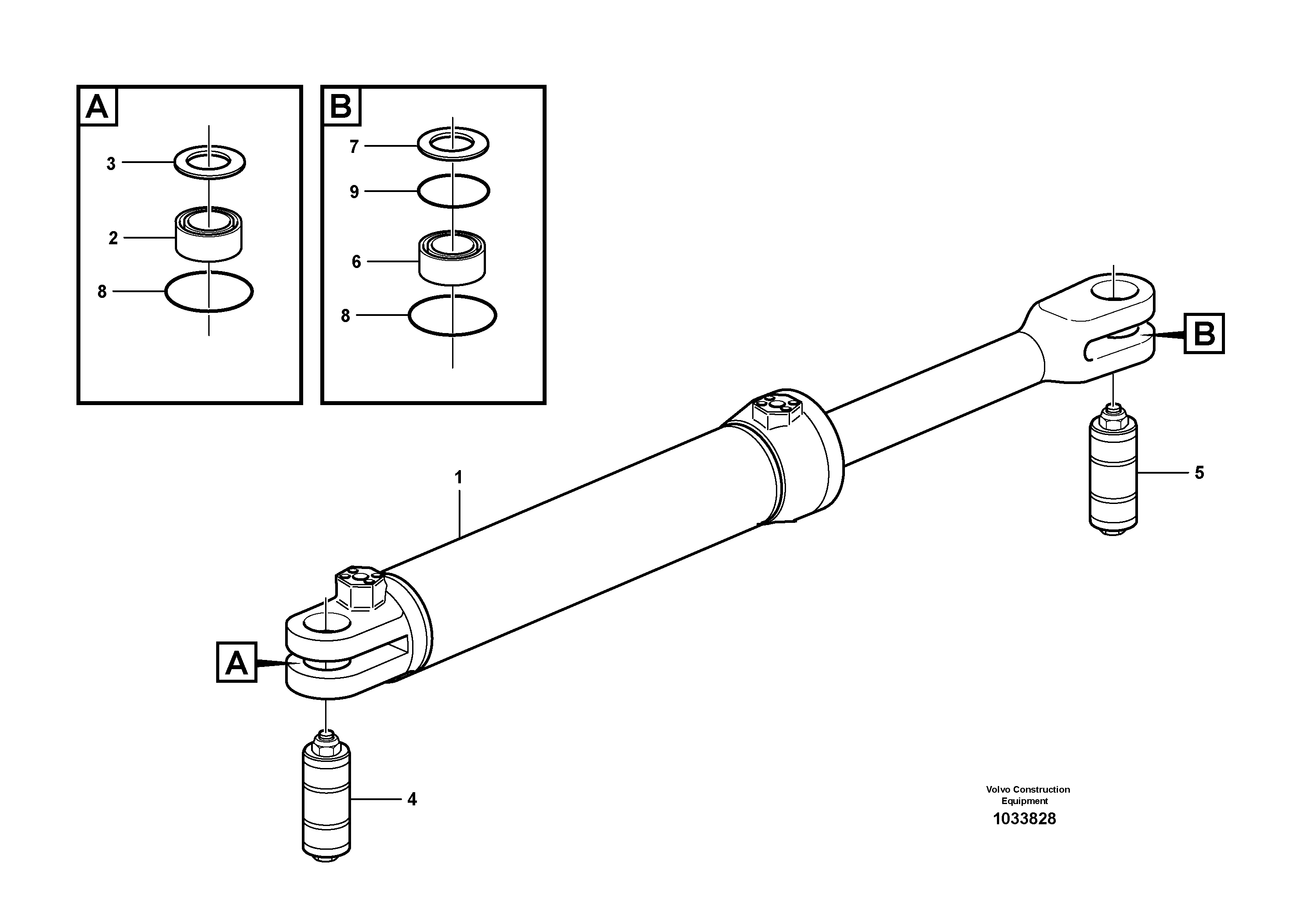 Схема запчастей Volvo A30D - 417 Hydraulic cylinder with fitting parts A30D S/N 12001 - S/N 73000 - BRA