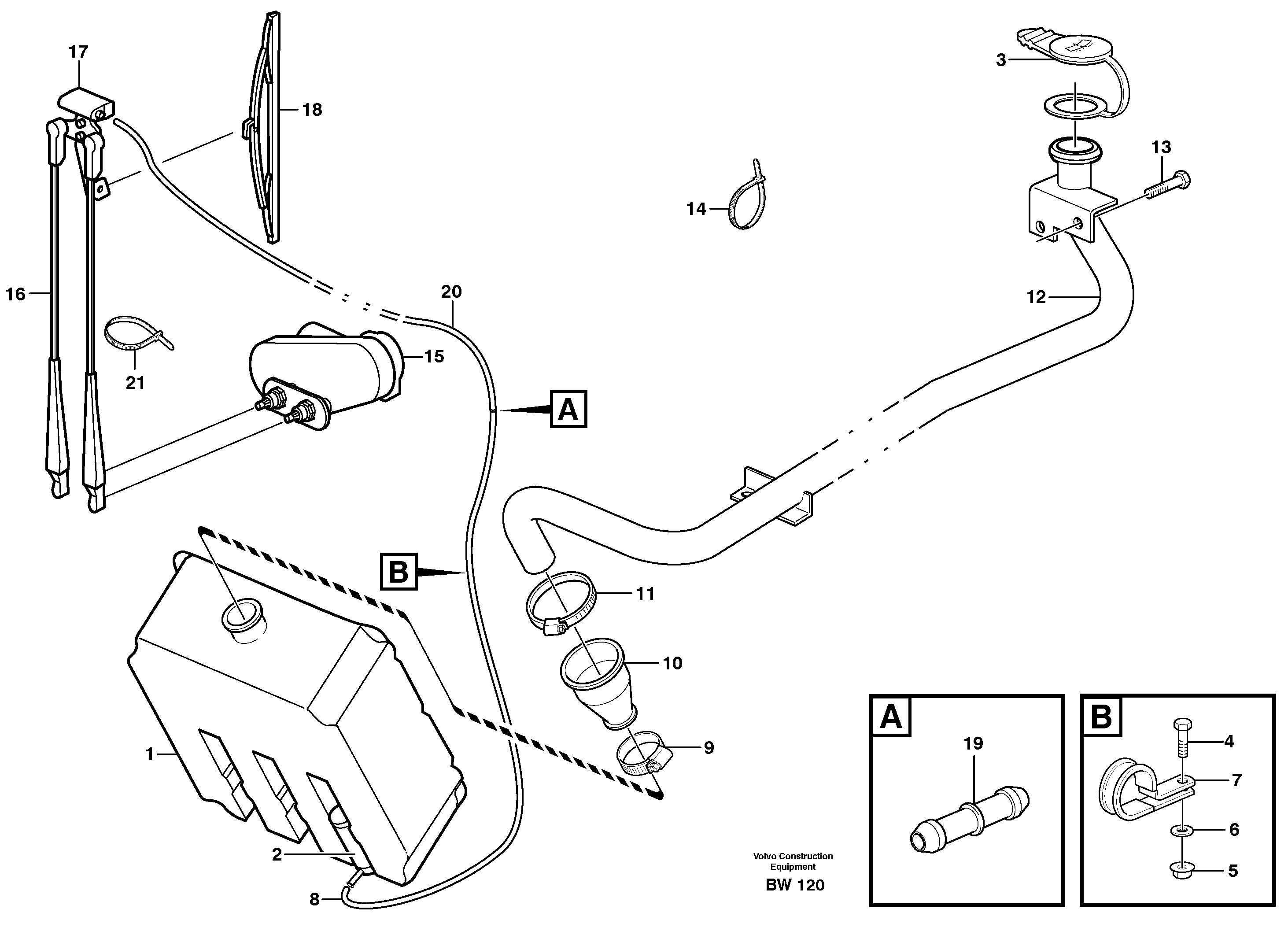 Схема запчастей Volvo A30D - 71053 Шайба лобового стекла (ветрового) A30D S/N -11999, - 60093 USA S/N-72999 BRAZIL