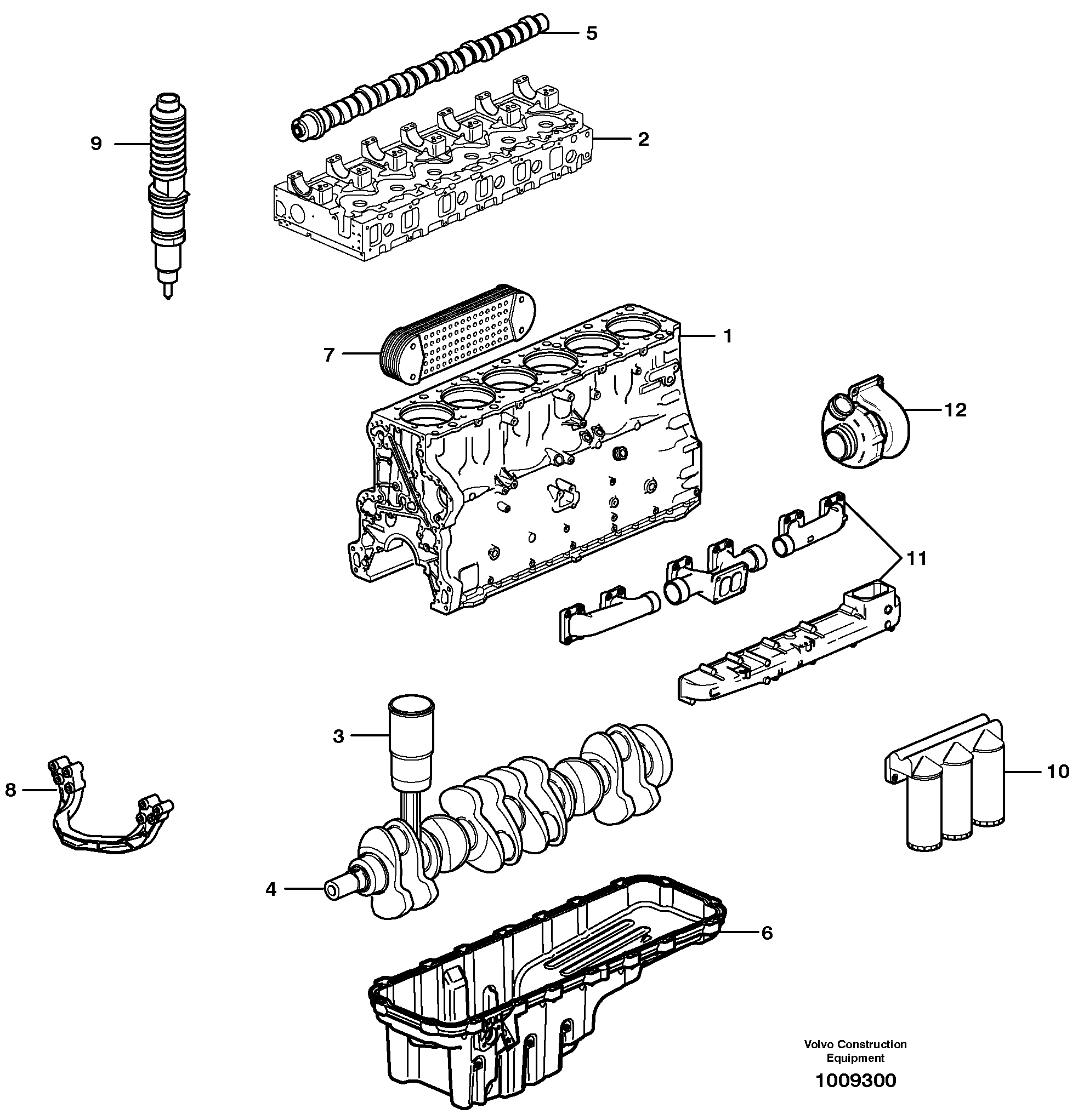 Схема запчастей Volvo A30D - 22076 Двигатель в сборе A30D S/N 12001 - S/N 73000 - BRA