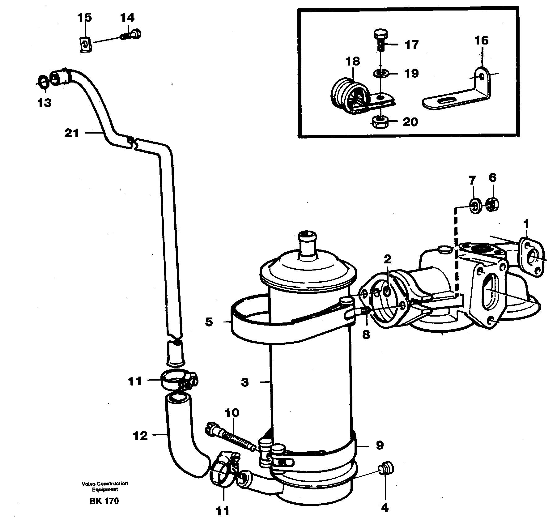 Схема запчастей Volvo A35C - 37160 Oil-cooler, oilfilter with mountings A35C VOLVO BM VOLVO BM A35C SER NO - 4620