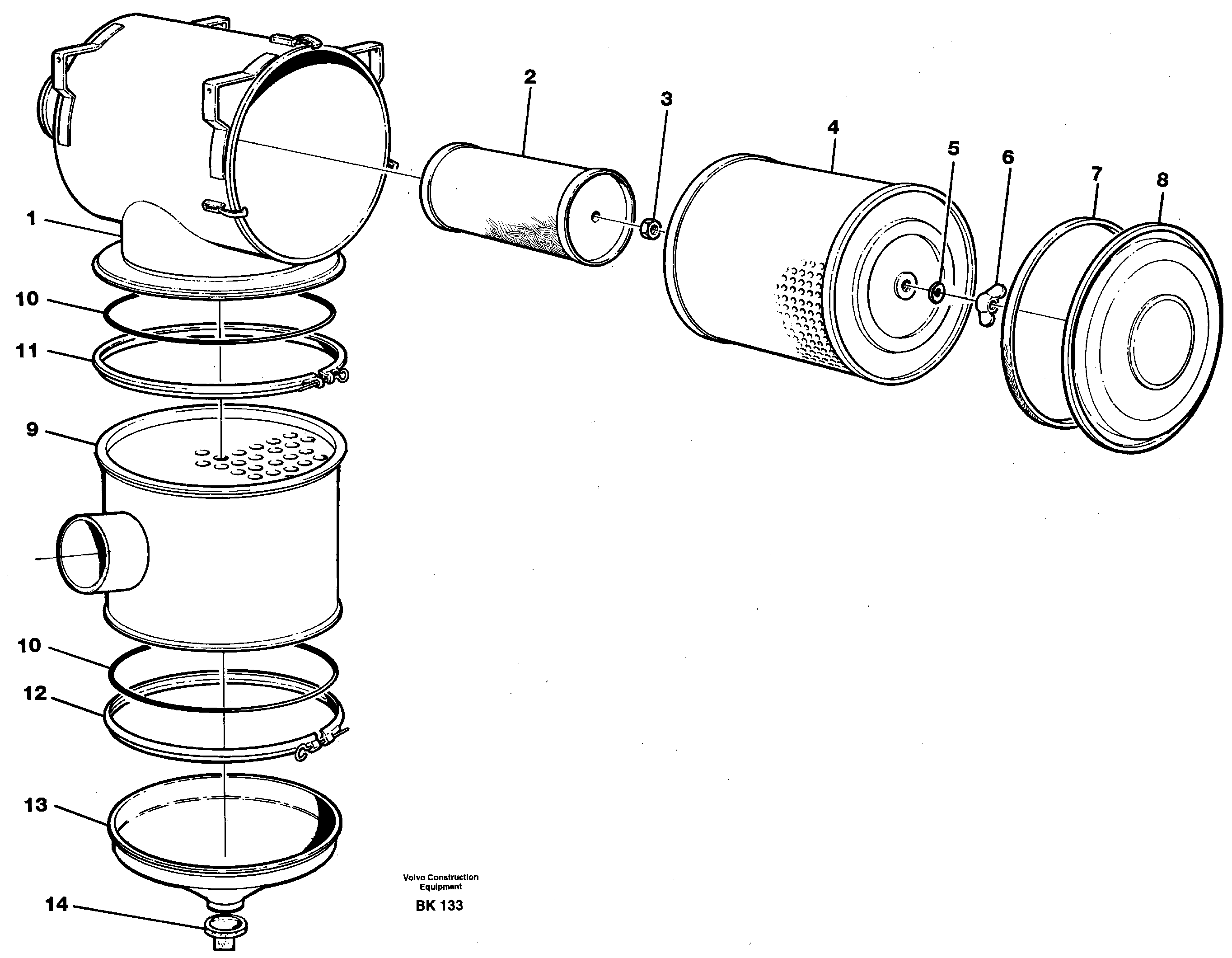 Схема запчастей Volvo A35C - 23411 Фильтр воздушный A35C VOLVO BM VOLVO BM A35C SER NO - 4620