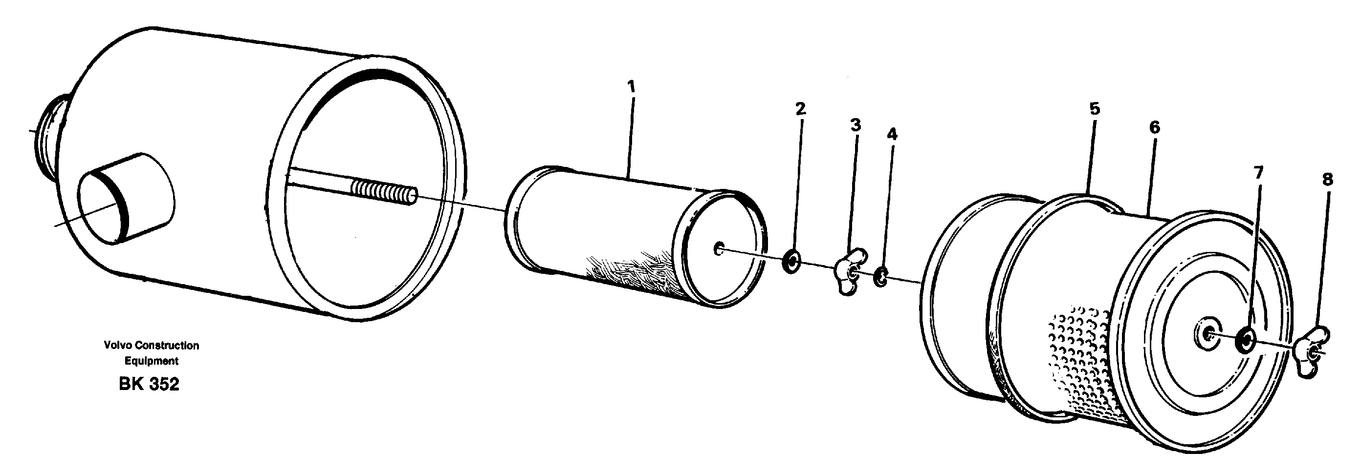 Схема запчастей Volvo A35C - 25374 Фильтр воздушный A35C VOLVO BM VOLVO BM A35C SER NO - 4620