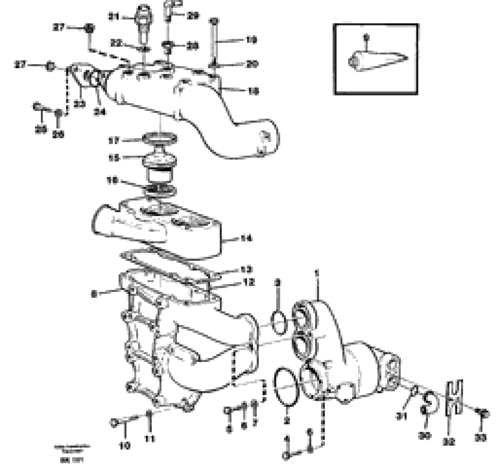 Схема запчастей Volvo A35C - 15534 Water pump and thermostat housing A35C VOLVO BM VOLVO BM A35C SER NO - 4620
