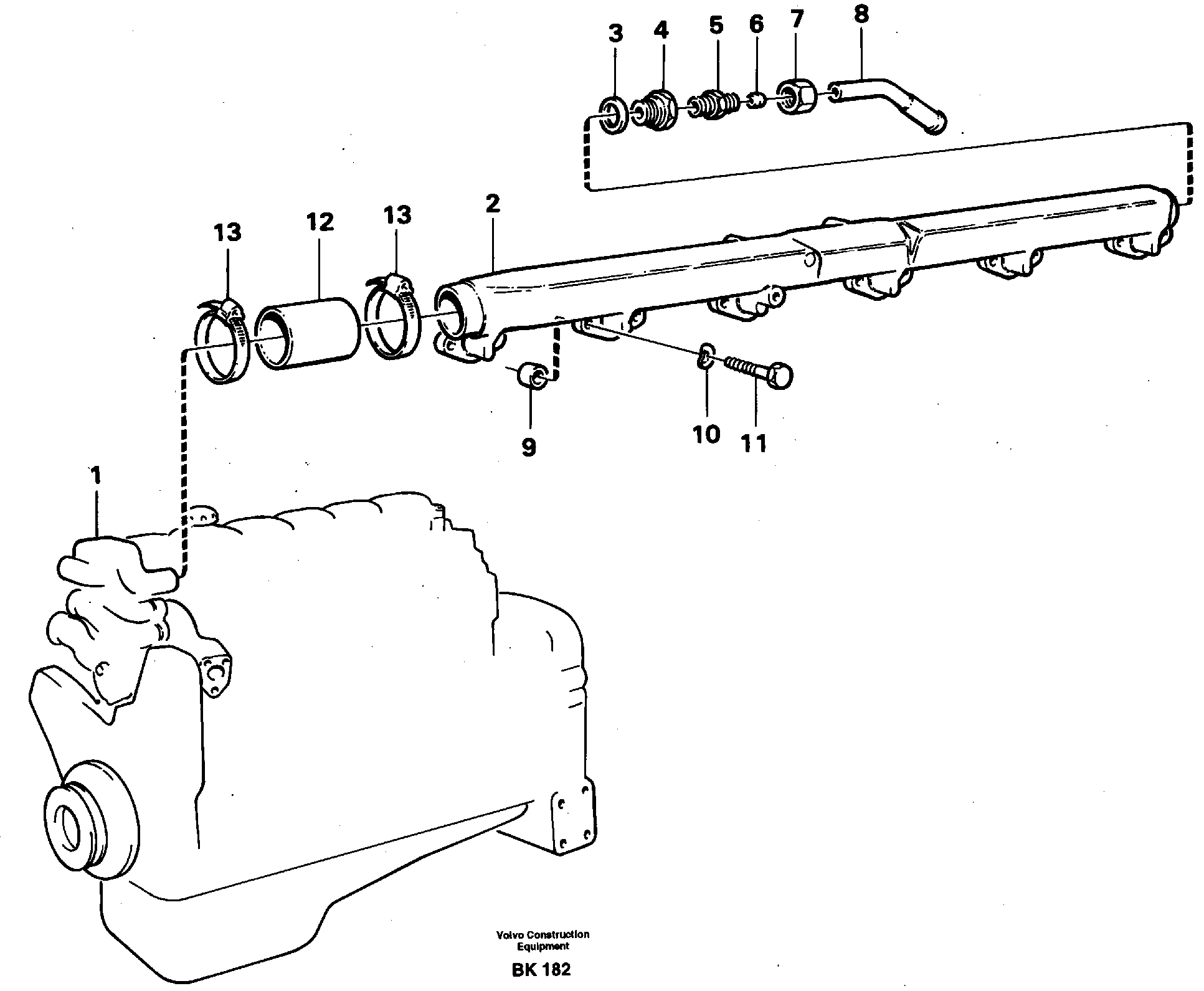 Схема запчастей Volvo A35C - 67341 Coolant pipe, cylinder head A35C VOLVO BM VOLVO BM A35C SER NO - 4620