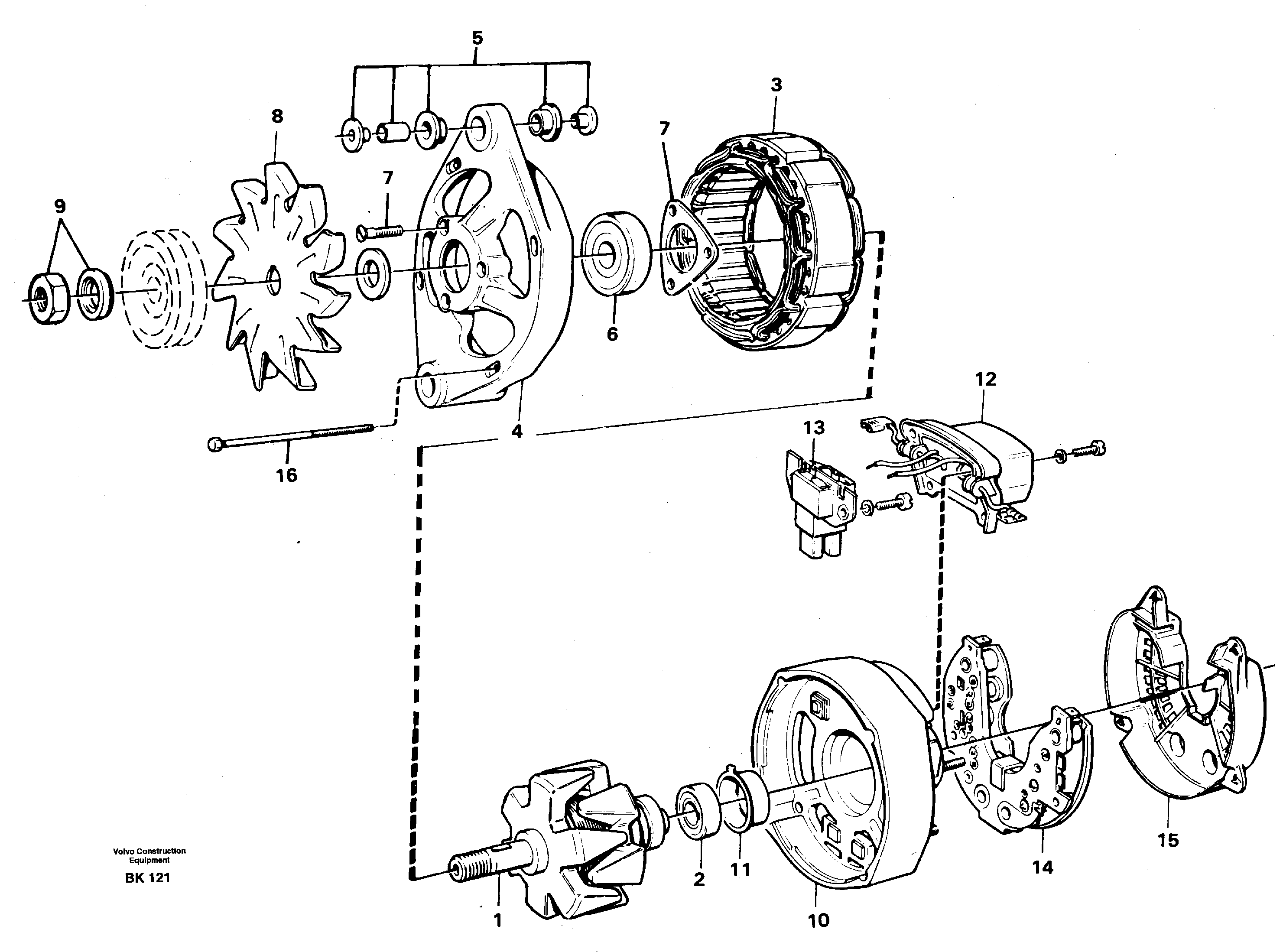 Схема запчастей Volvo A35C - 25402 Alternator A35C VOLVO BM VOLVO BM A35C SER NO - 4620