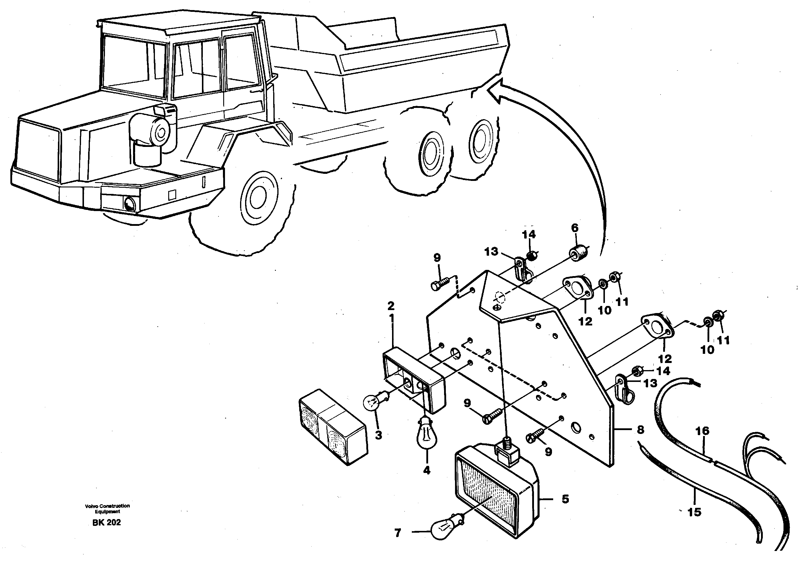 Схема запчастей Volvo A35C - 66645 Lighting, rear A35C VOLVO BM VOLVO BM A35C SER NO - 4620