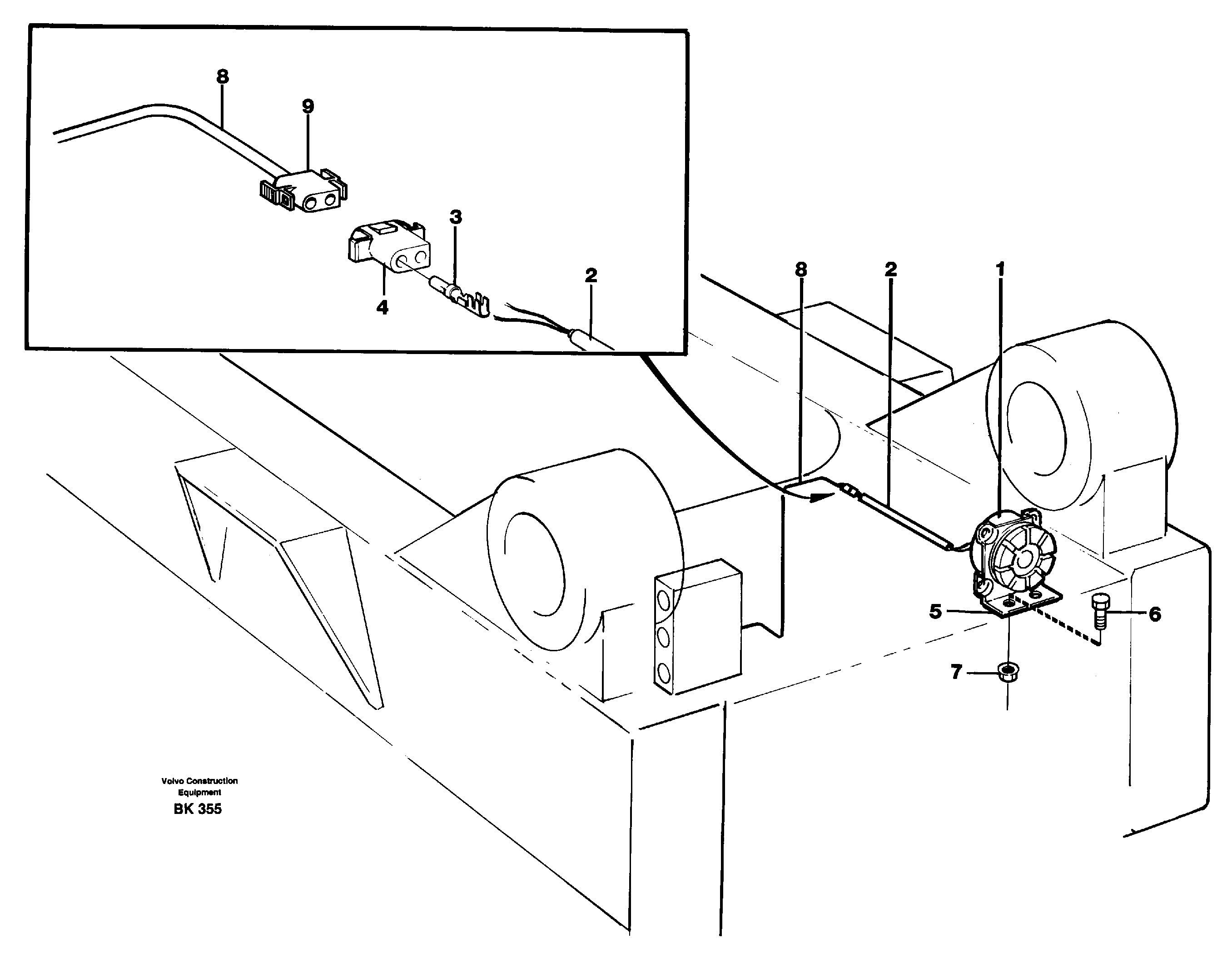 Схема запчастей Volvo A35C - 55525 Back-up warning unit A35C VOLVO BM VOLVO BM A35C SER NO - 4620