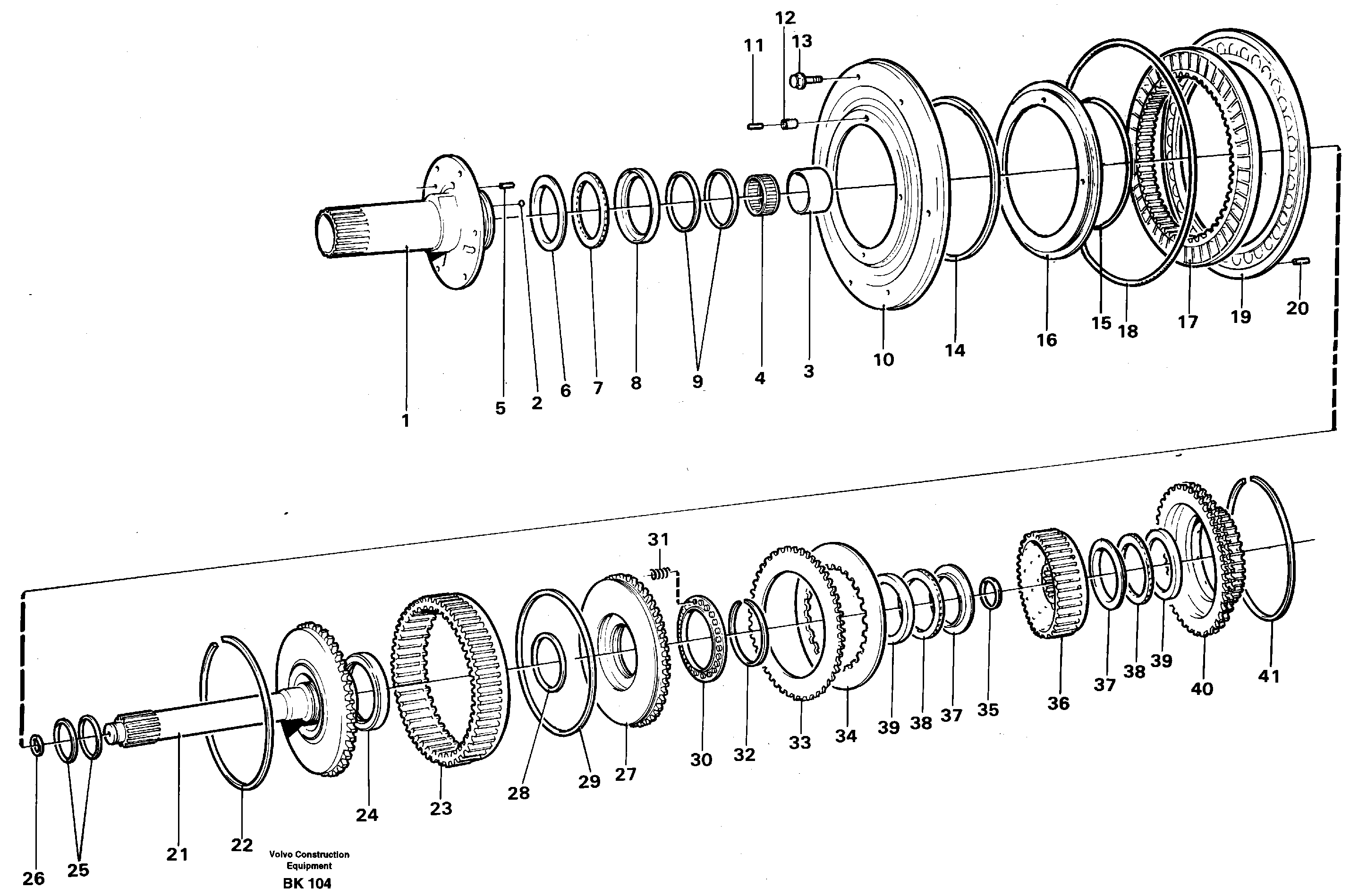 Схема запчастей Volvo A35C - 74564 Ретардер (тормоз-замедлитель) и муфта A35C VOLVO BM VOLVO BM A35C SER NO - 4620