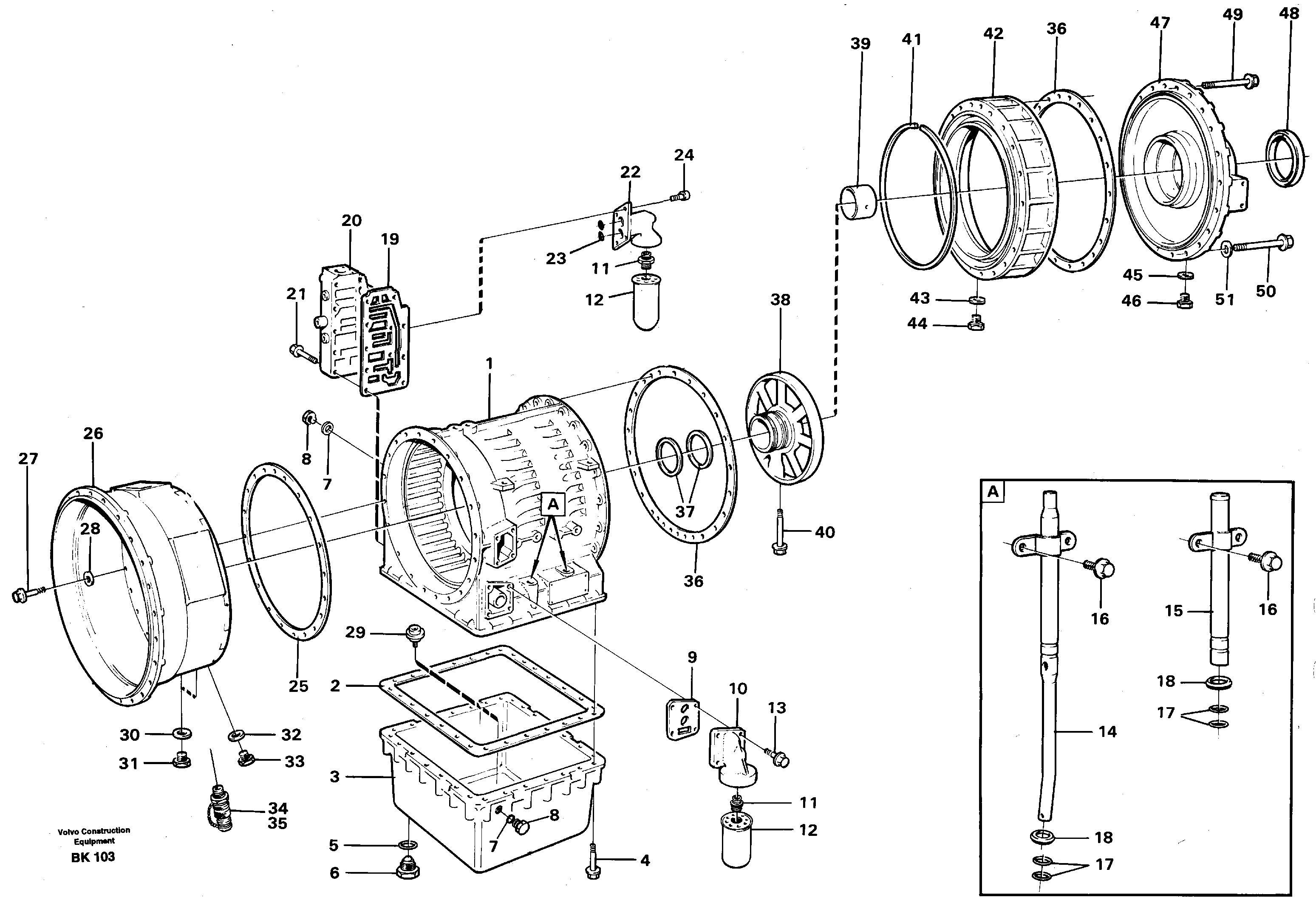 Схема запчастей Volvo A35C - 97819 катрер трансмиссии A35C VOLVO BM VOLVO BM A35C SER NO - 4620