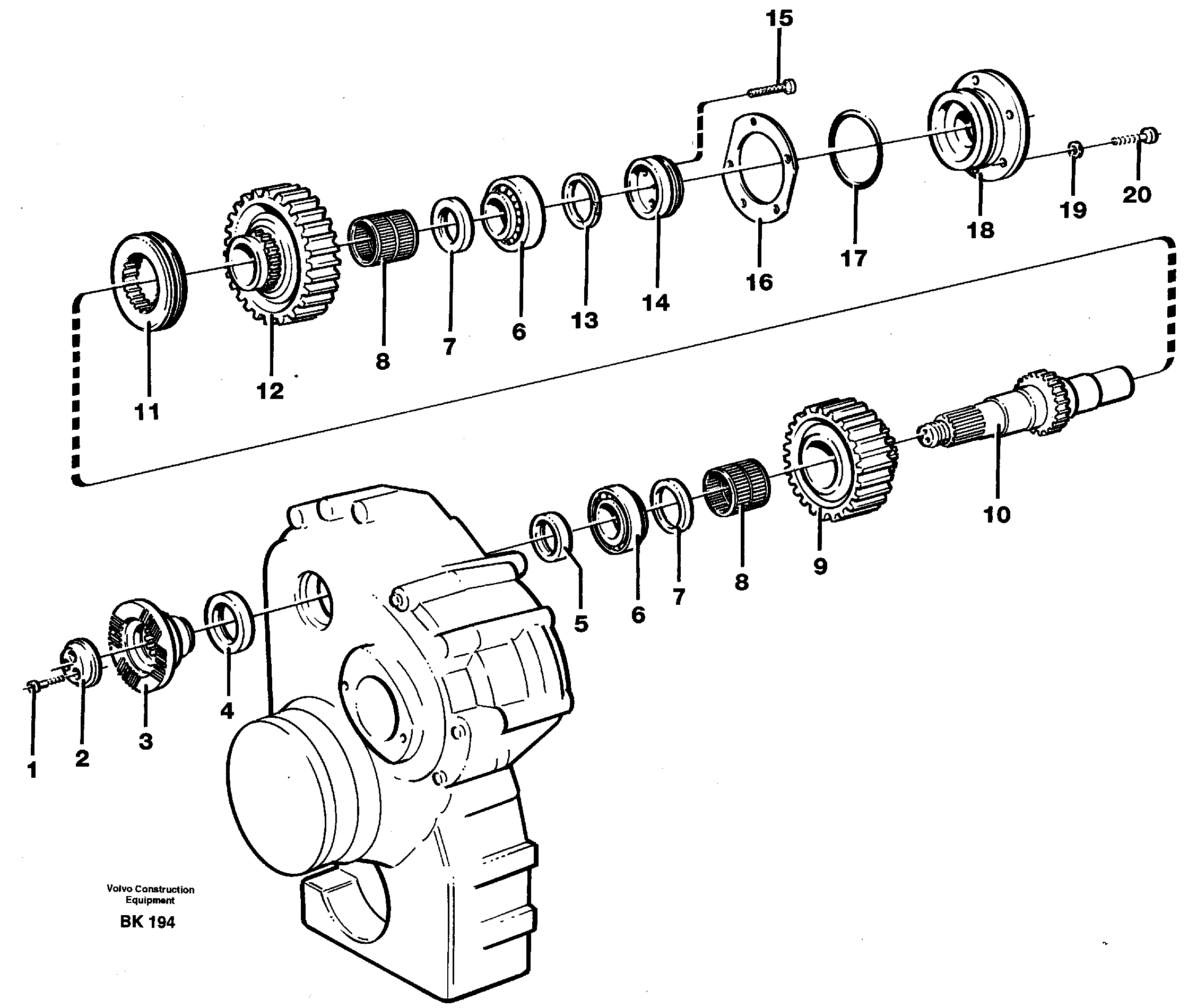 Схема запчастей Volvo A35C - 45285 Upper shaft A35C VOLVO BM VOLVO BM A35C SER NO - 4620