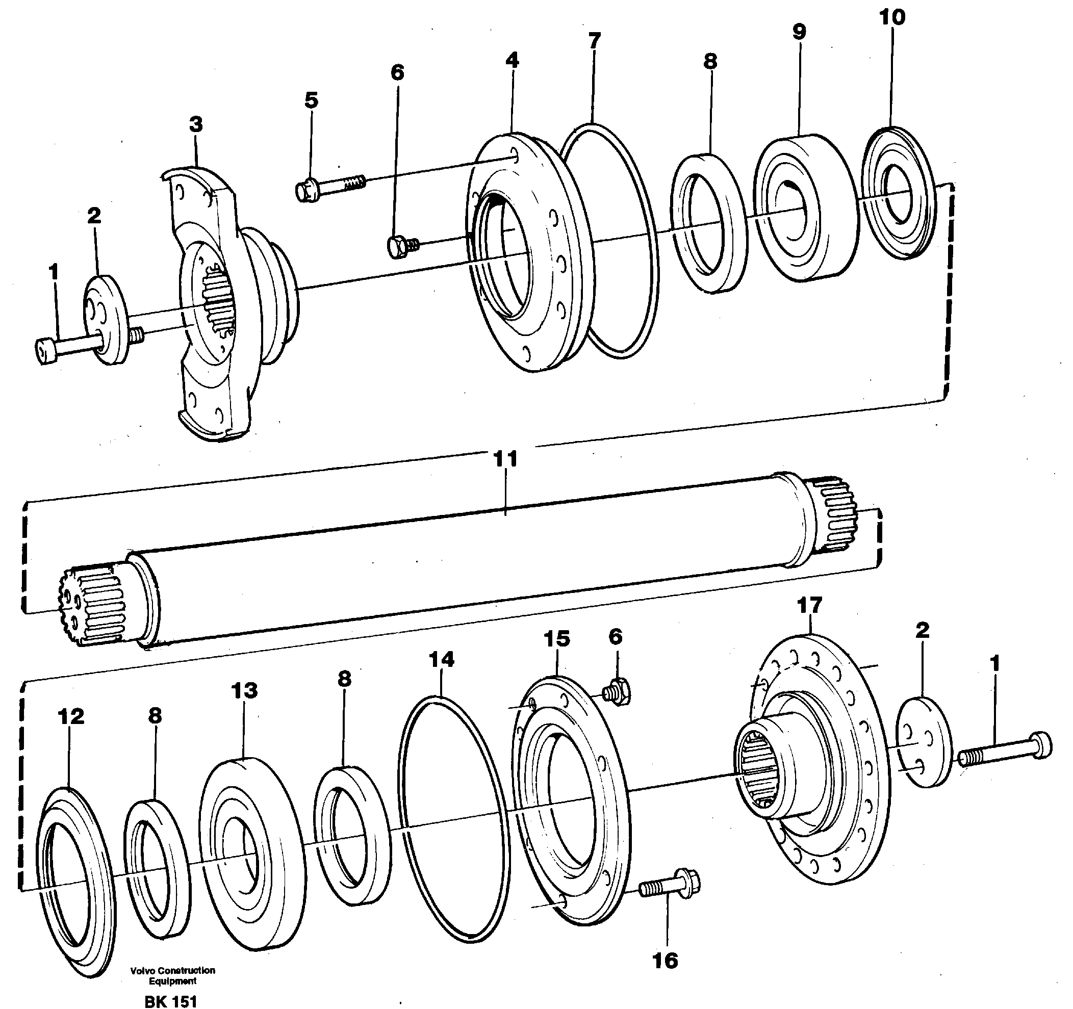 Схема запчастей Volvo A35C - 19717 Intermediate shaft A35C VOLVO BM VOLVO BM A35C SER NO - 4620