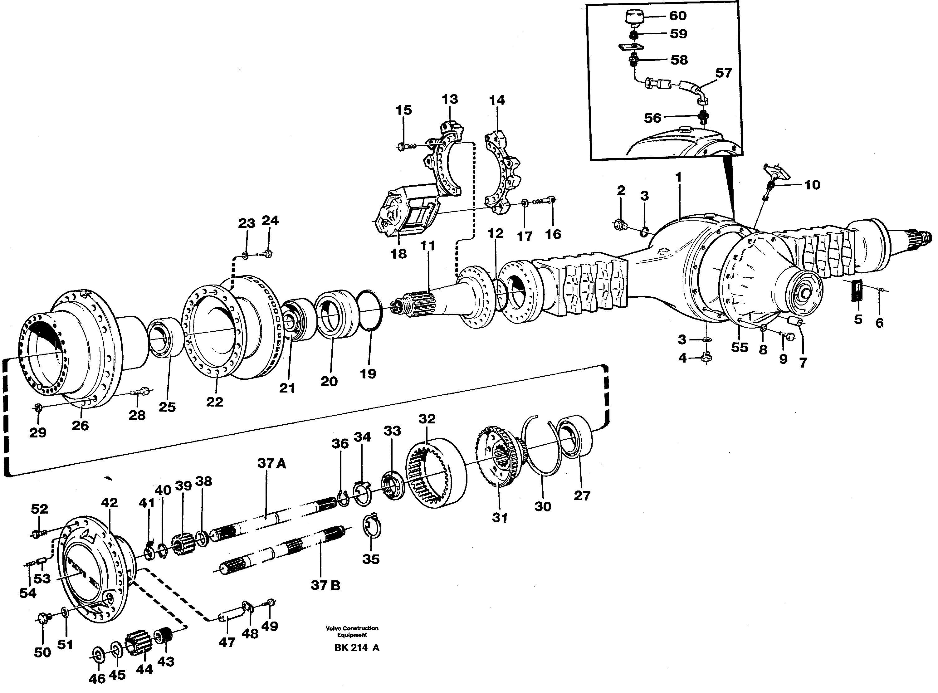 Схема запчастей Volvo A35C - 81489 Planetary axle, front A35C VOLVO BM VOLVO BM A35C SER NO - 4620