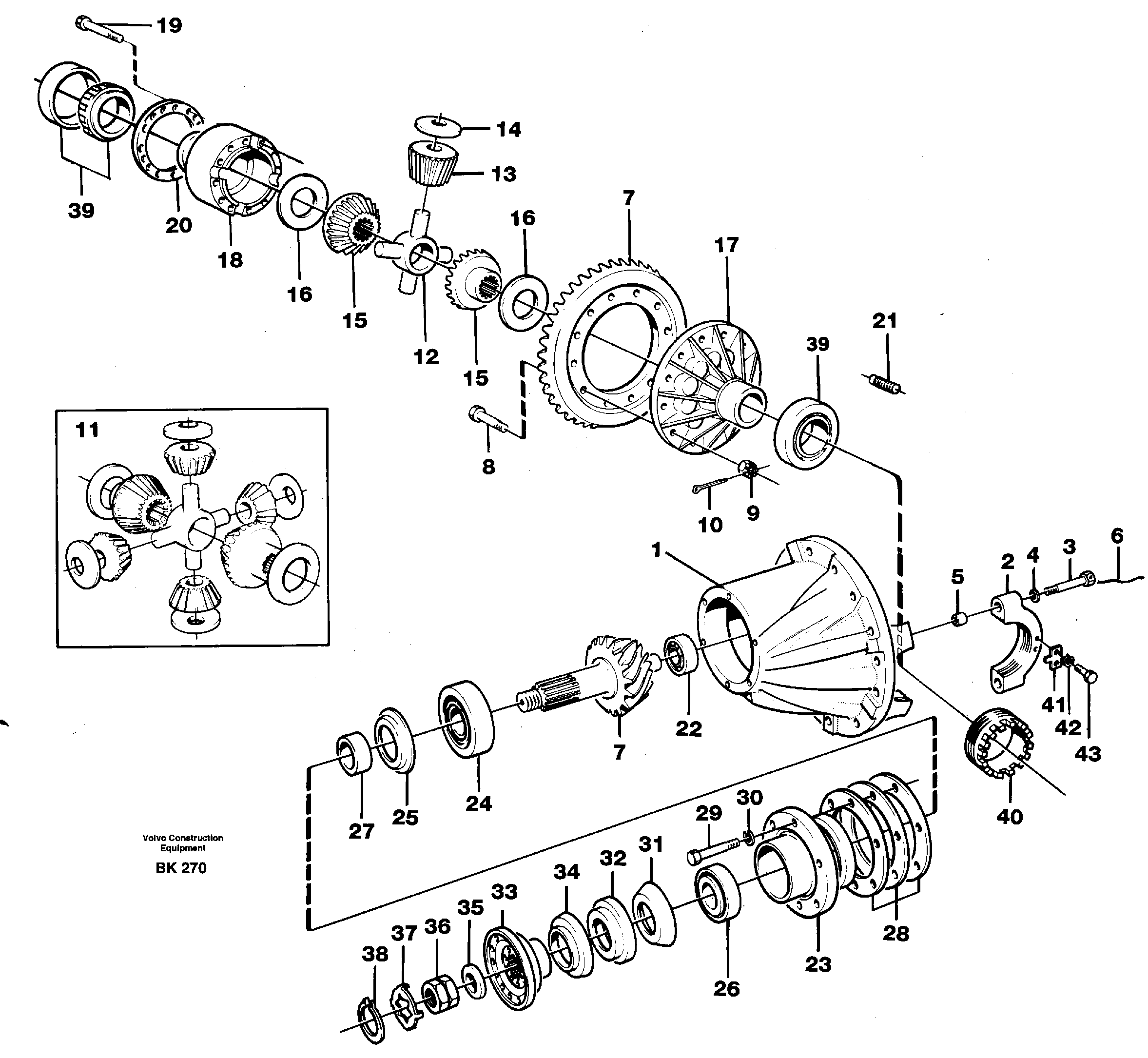 Схема запчастей Volvo A35C - 60251 Главная передача A35C VOLVO BM VOLVO BM A35C SER NO - 4620