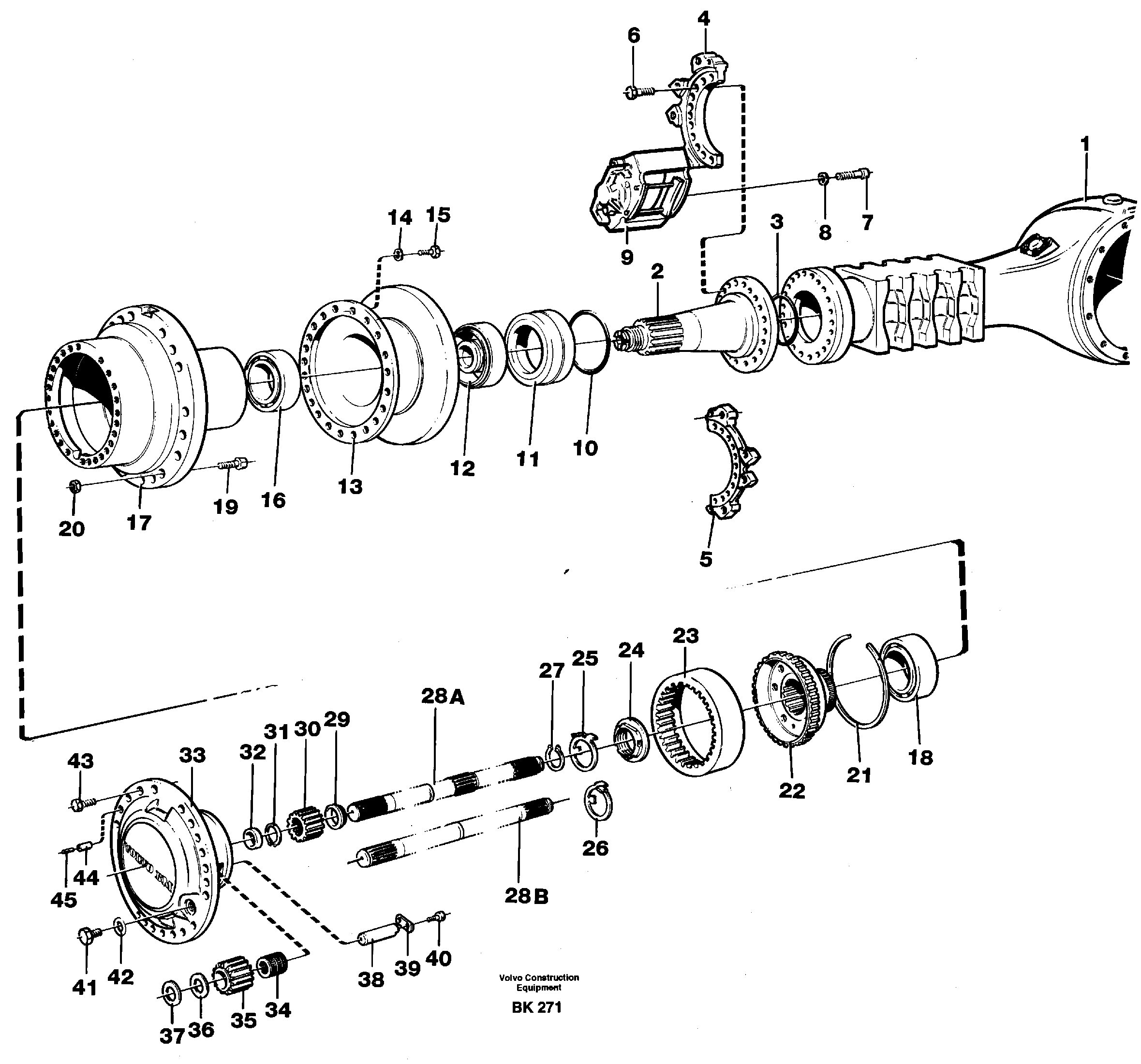 Схема запчастей Volvo A35C - 89522 Hub reduction, axle 2 load unit A35C VOLVO BM VOLVO BM A35C SER NO - 4620
